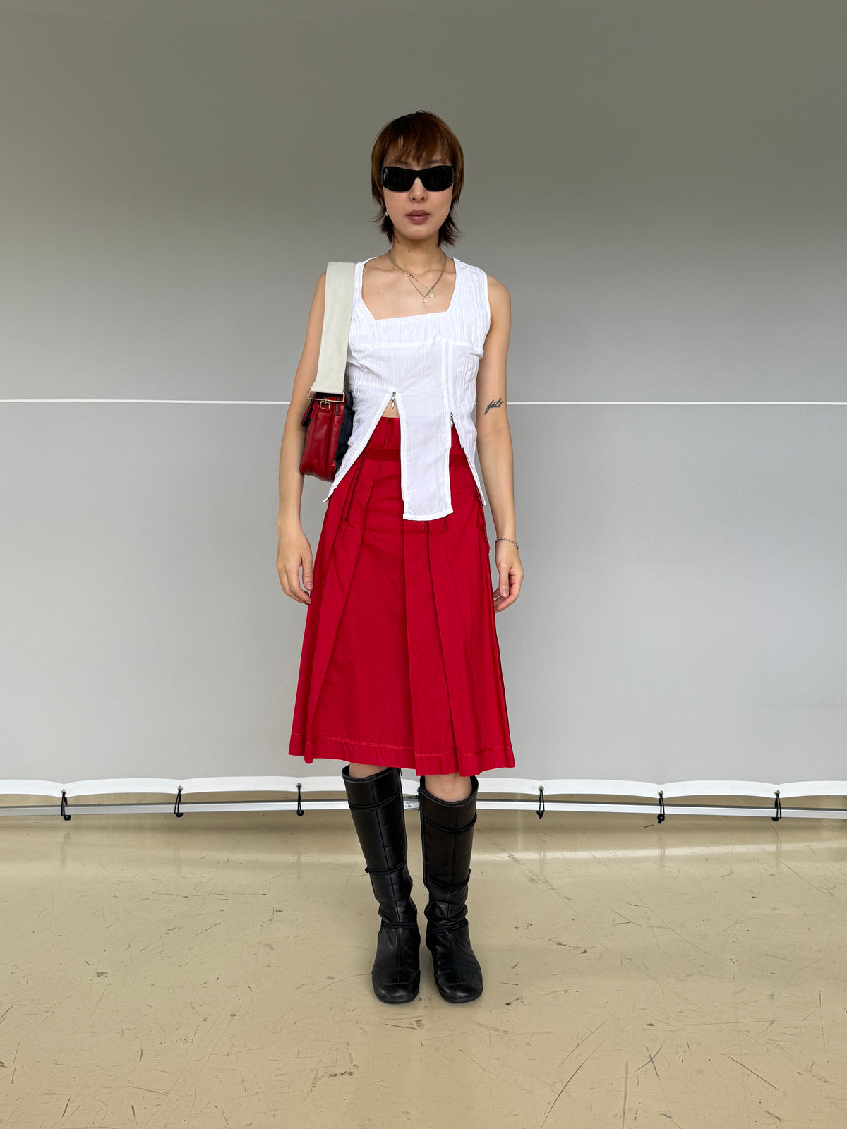 Prada Red Corset Skirt
