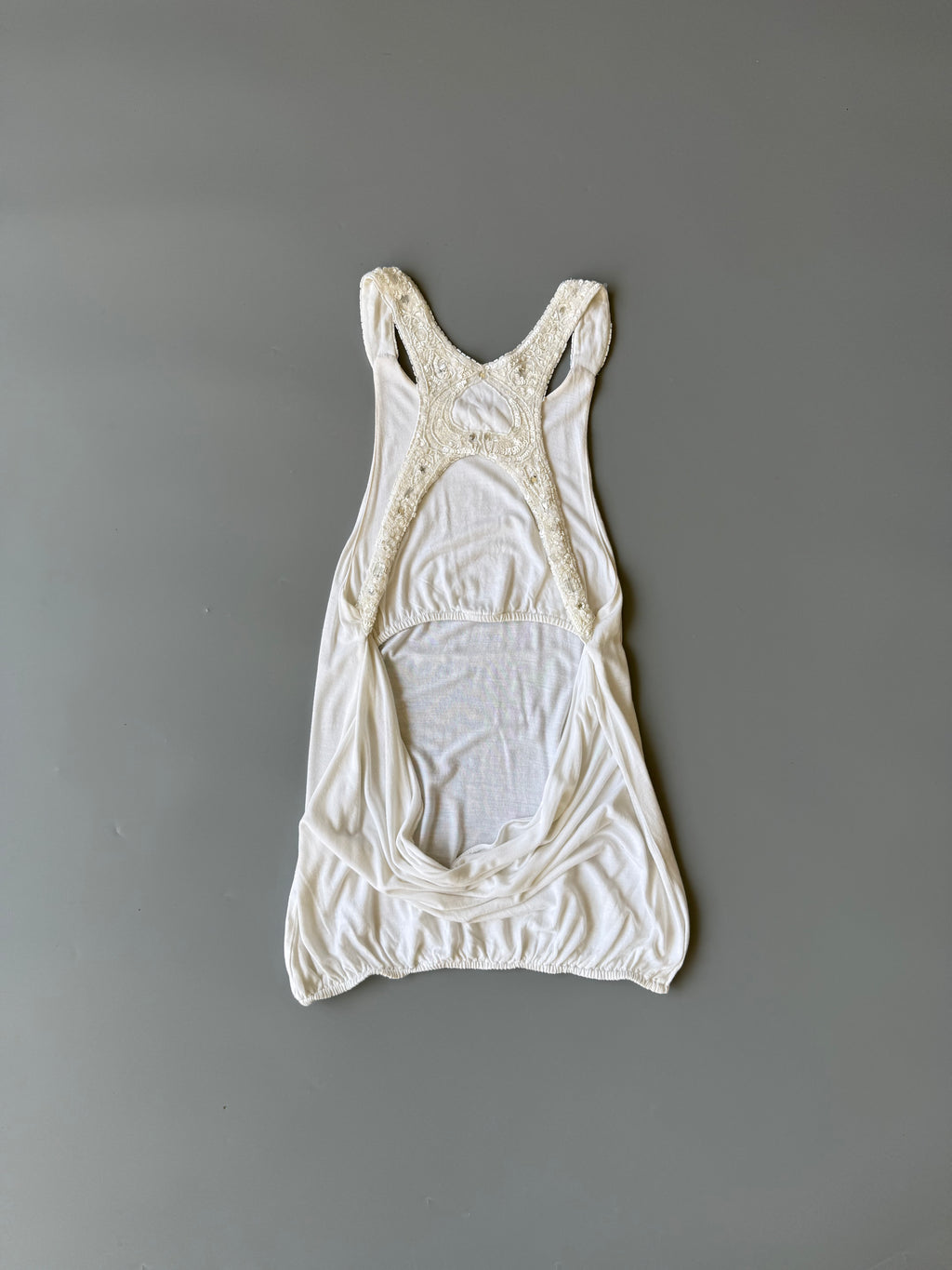 White Cotton Sequin Vest