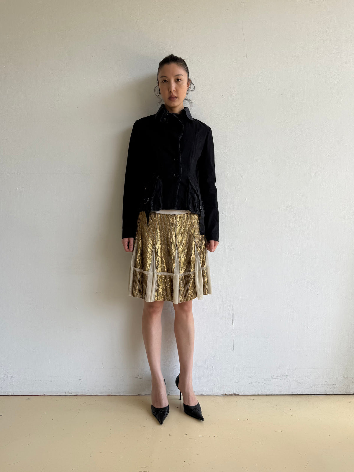 Sisley Gold Sequin Sheer Skirt