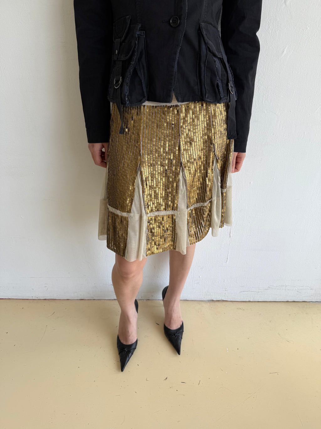 Sisley Gold Sequin Sheer Skirt