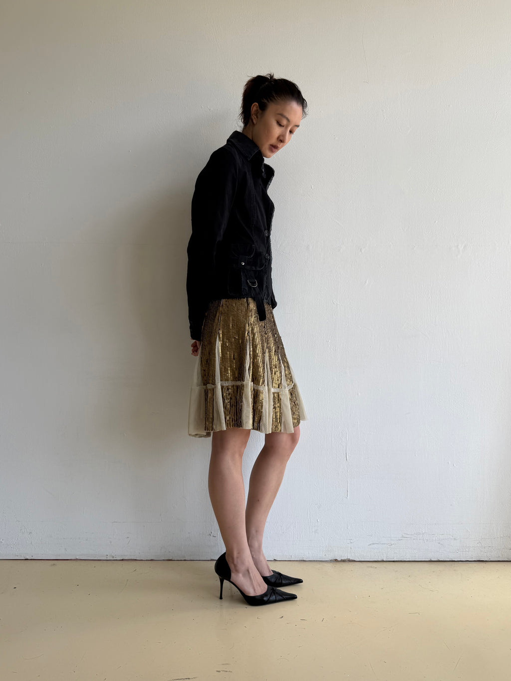 Sisley Gold Sequin Sheer Skirt