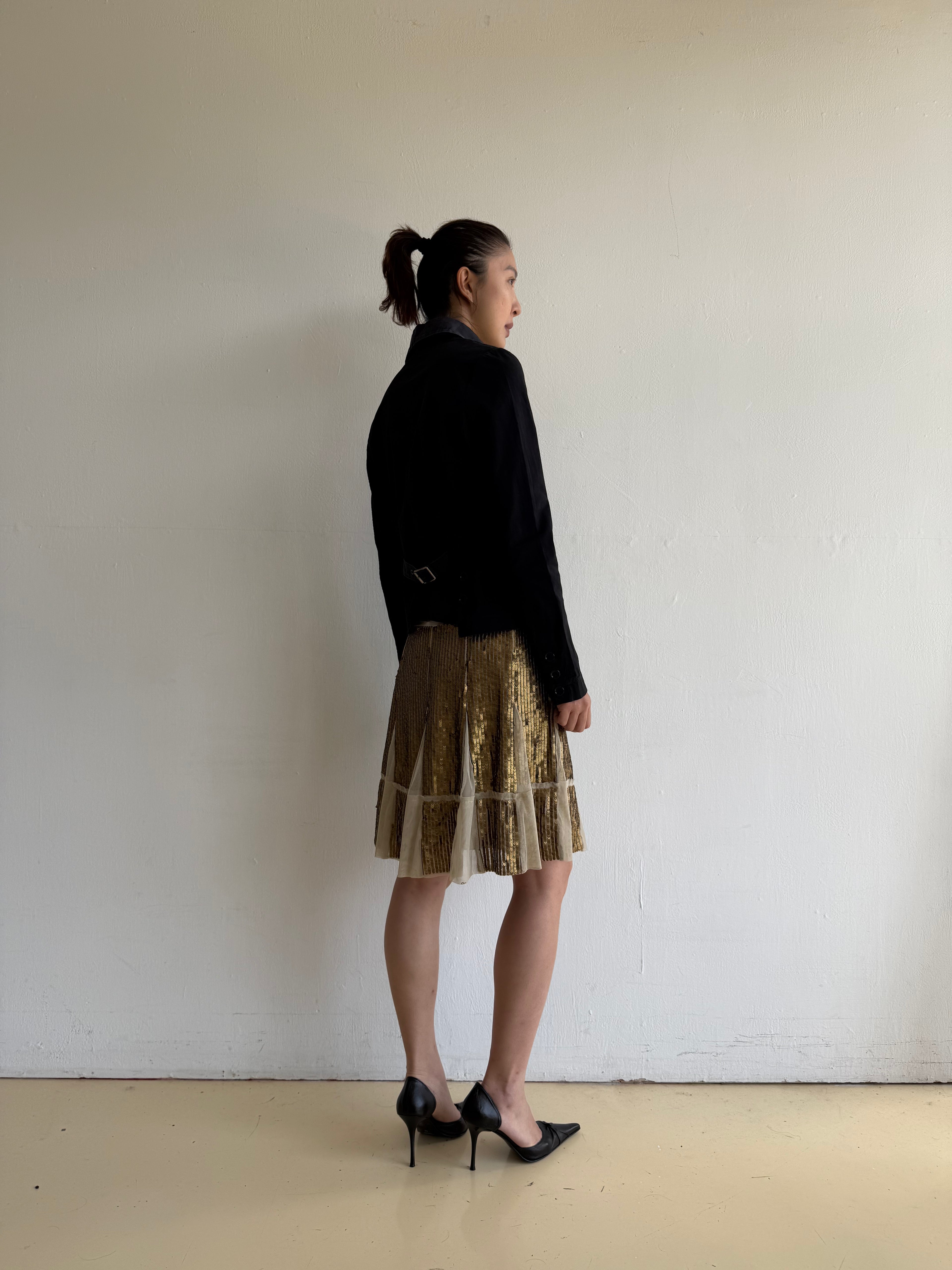 Sisley Gold Sequin Sheer Skirt