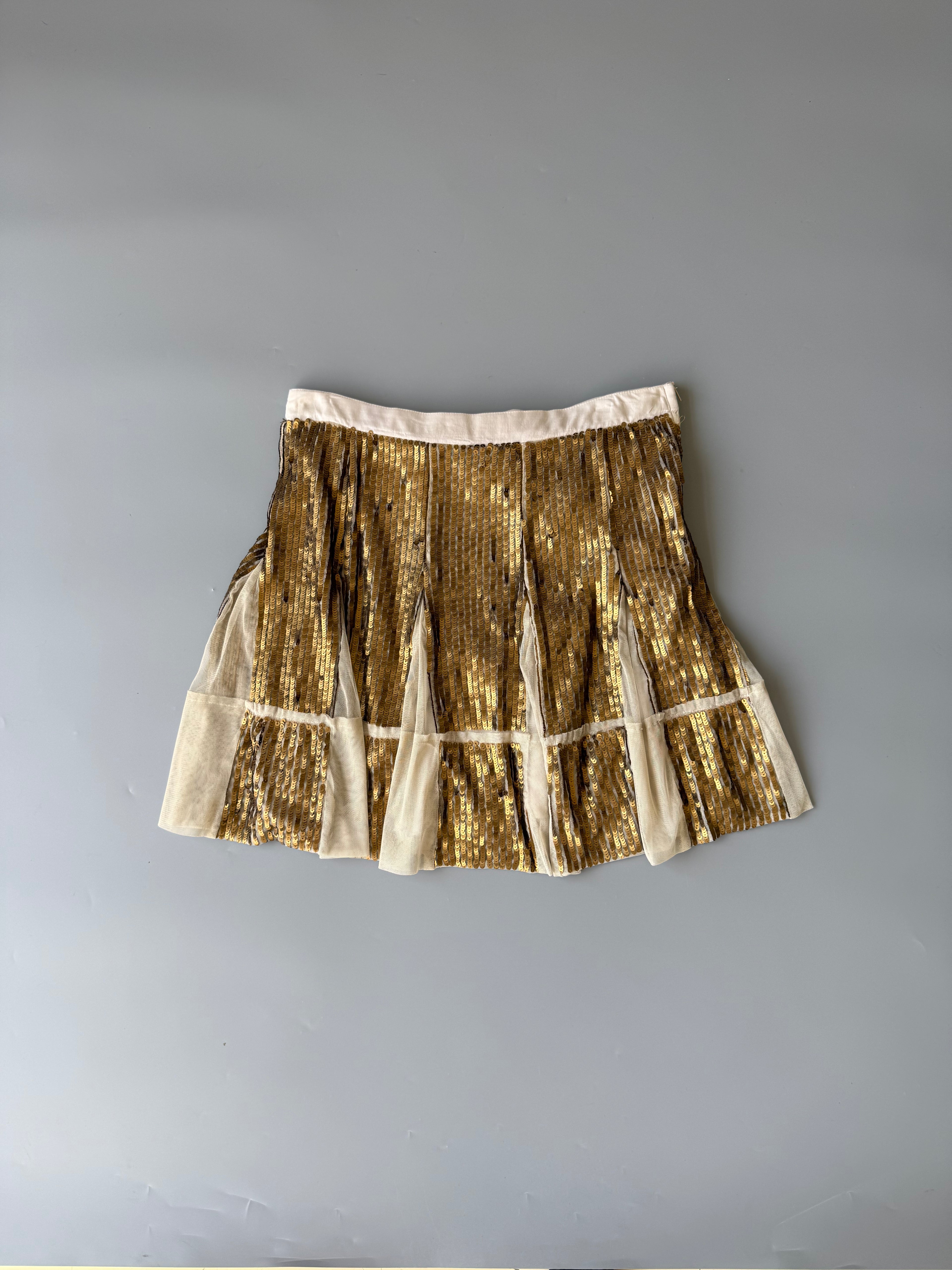 Sisley Gold Sequin Sheer Skirt