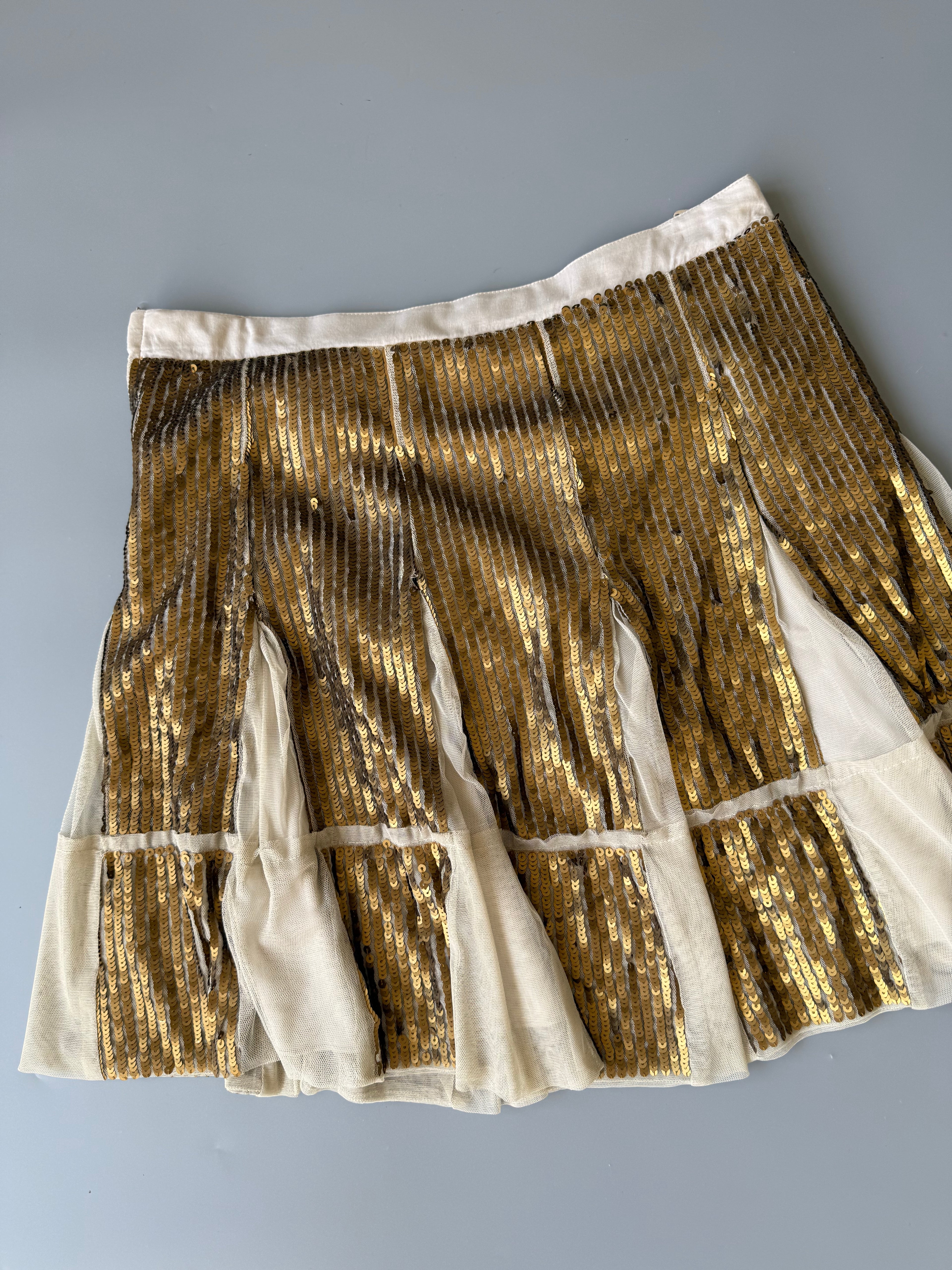 Sisley Gold Sequin Sheer Skirt