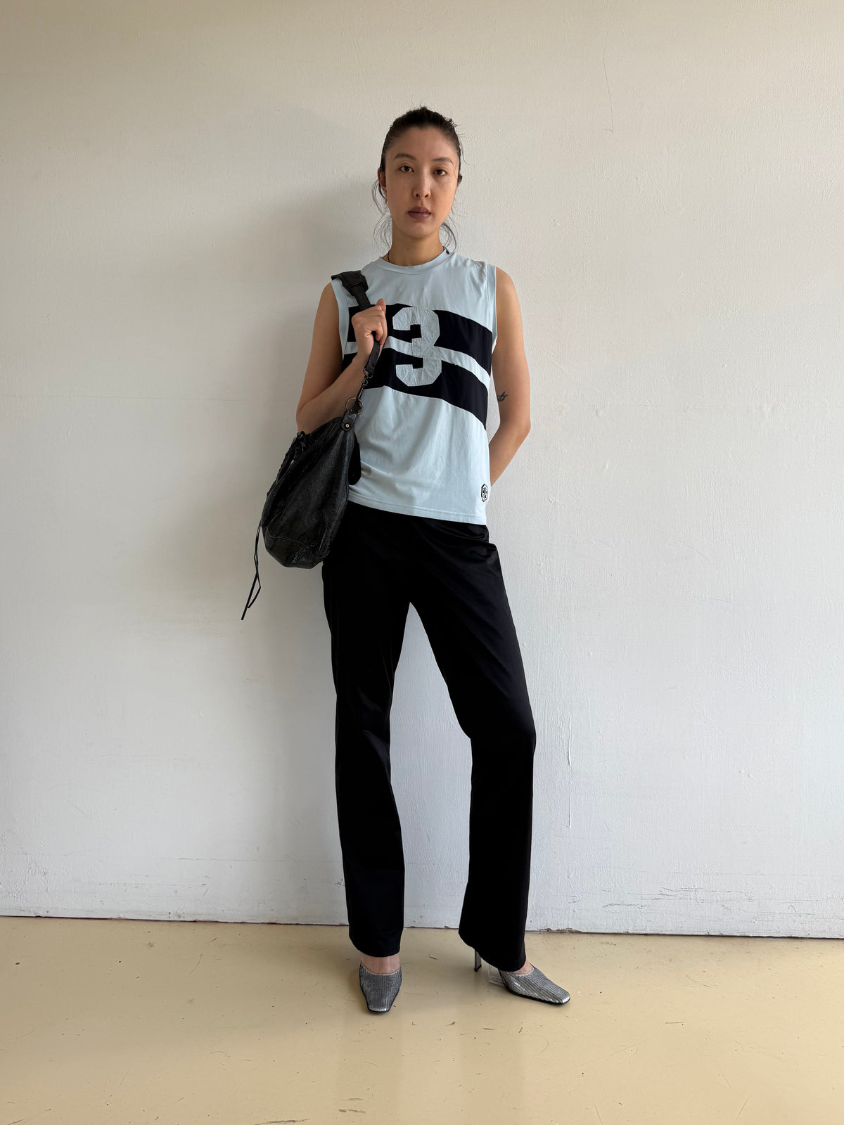 Baby Blue Graphic Nylon Vest