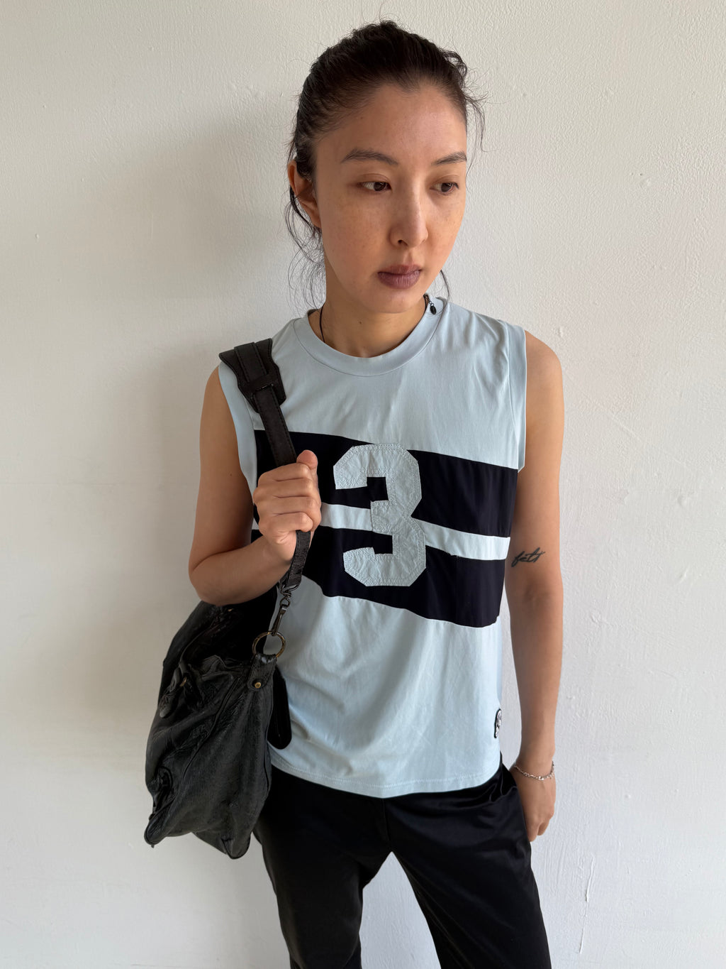 Baby Blue Graphic Nylon Vest