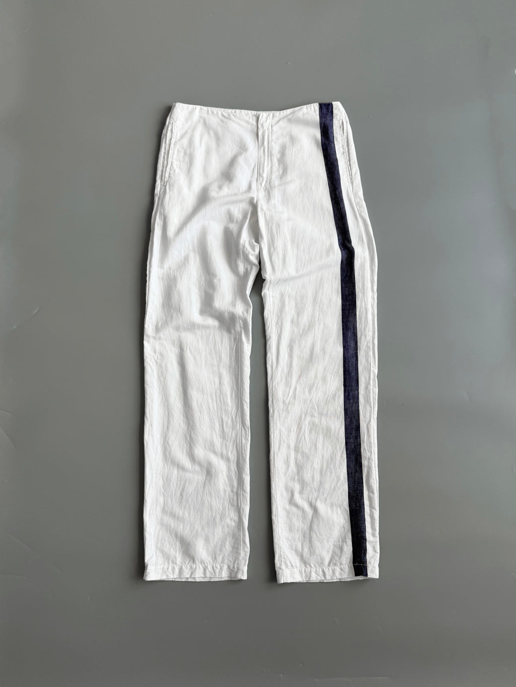 E-Paly White Cotton Pants