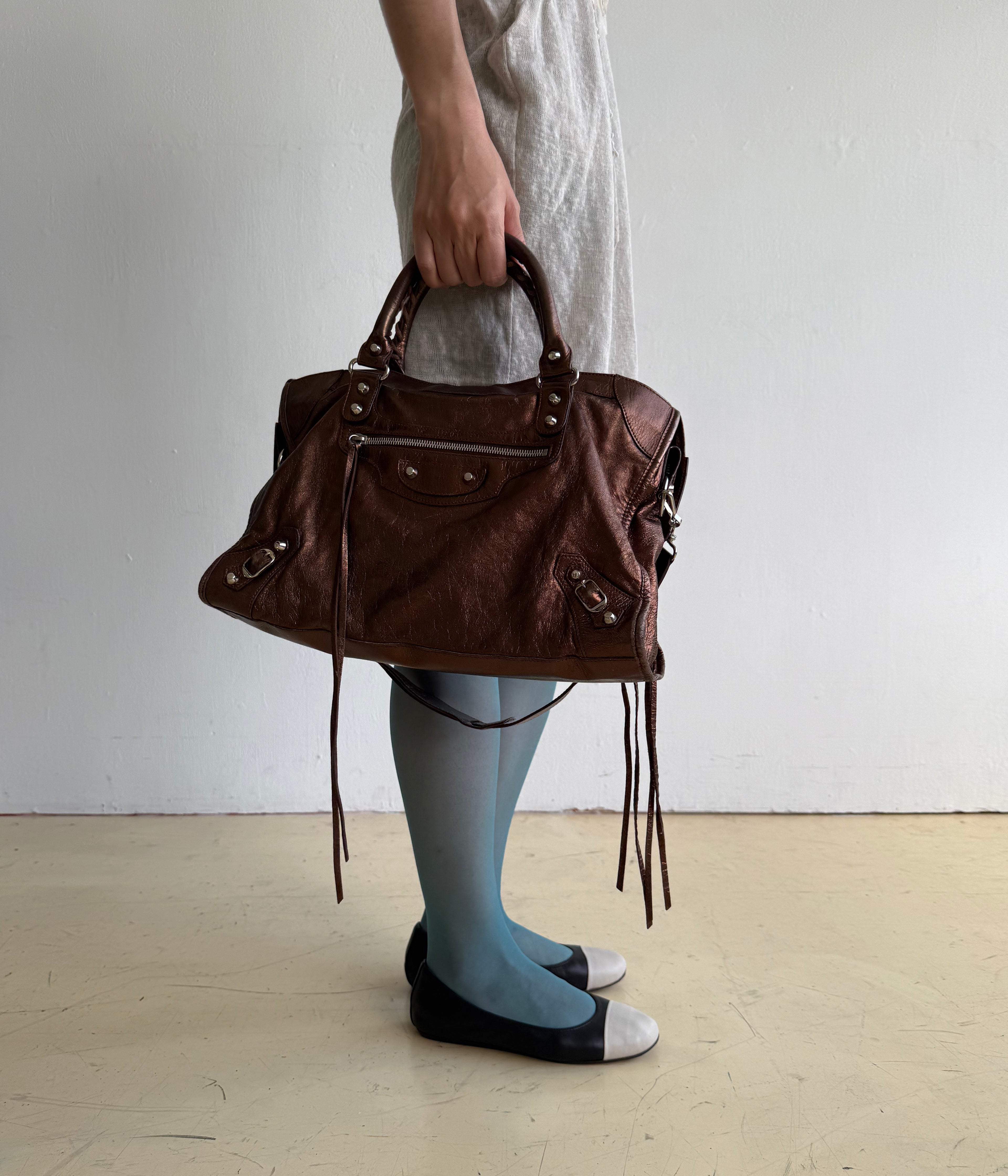 Balenciaga Metallic City Bag