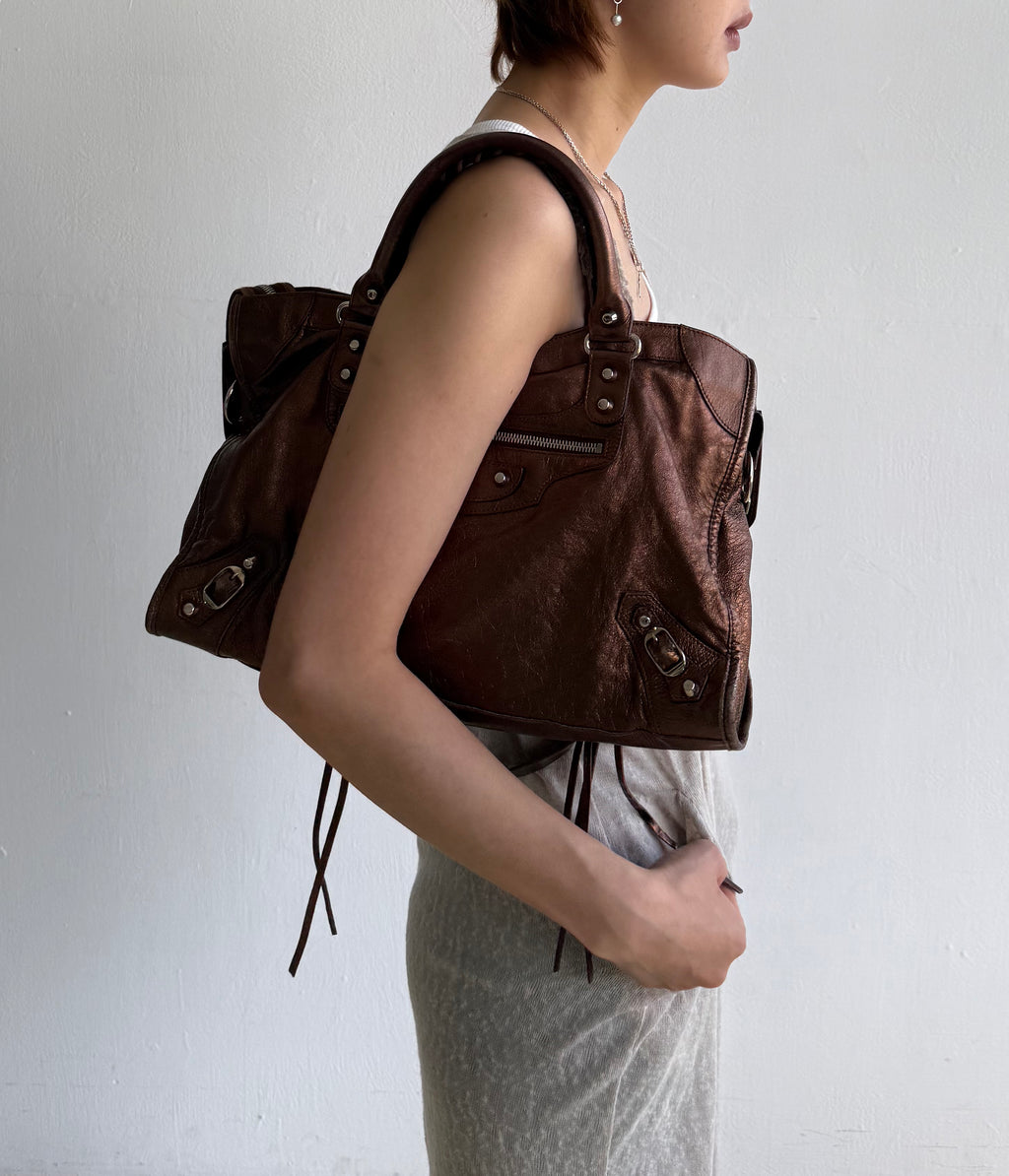 Balenciaga Metallic City Bag