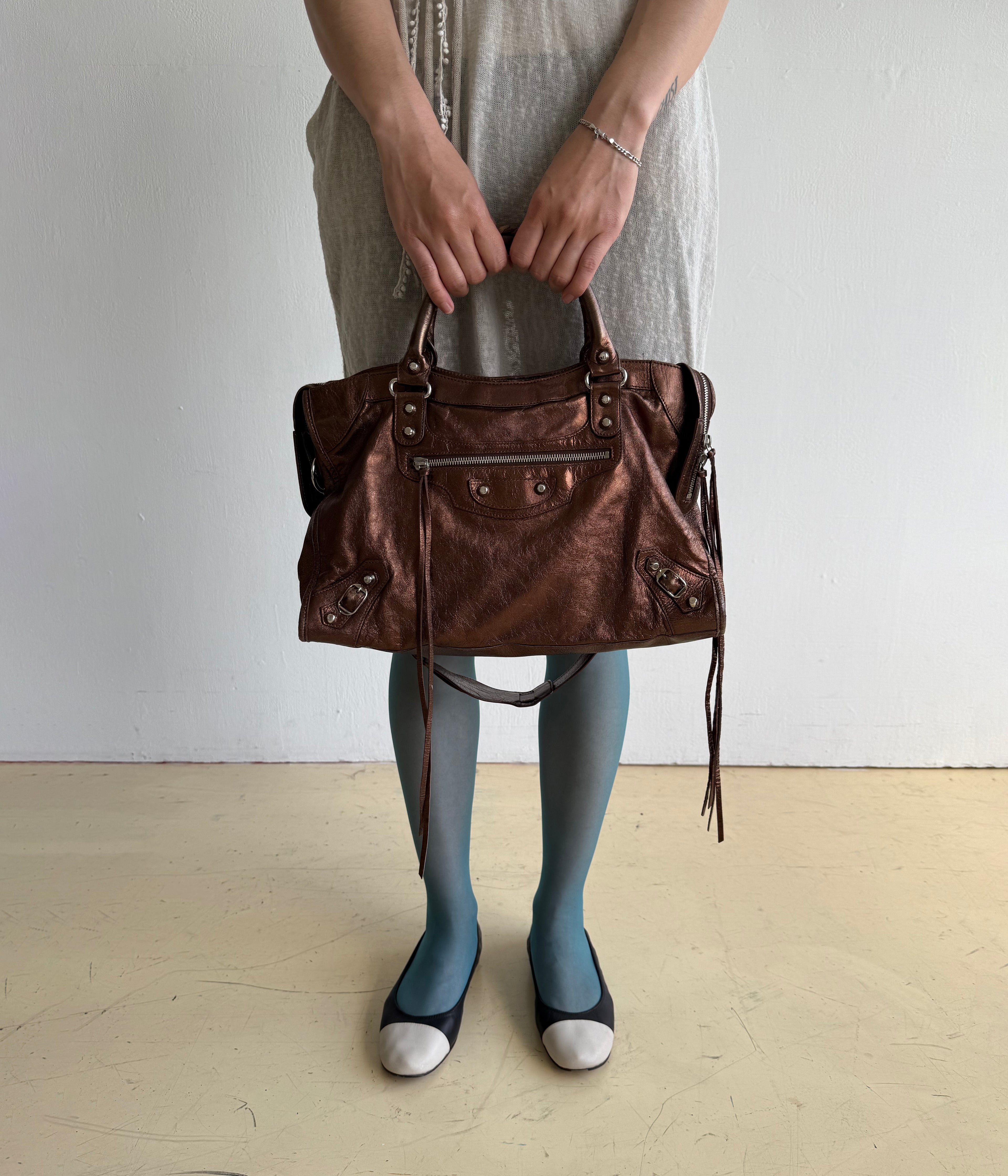 Balenciaga Metallic City Bag