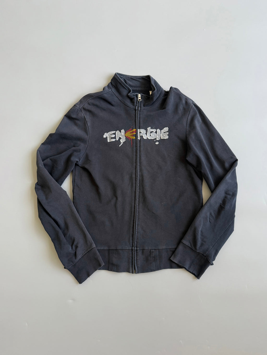 Graphic Navy Zip Up Jacket
