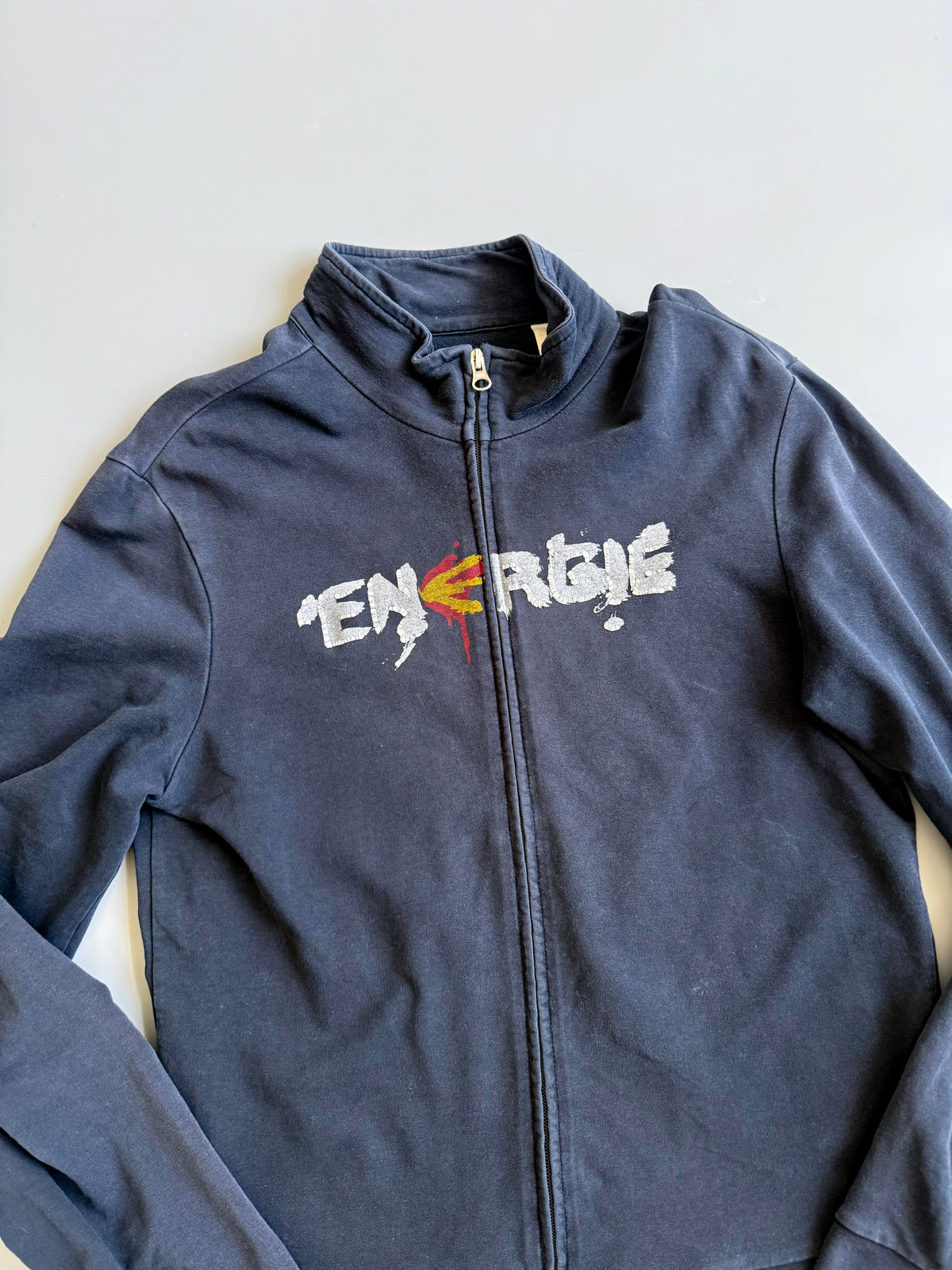 Graphic Navy Zip Up Jacket