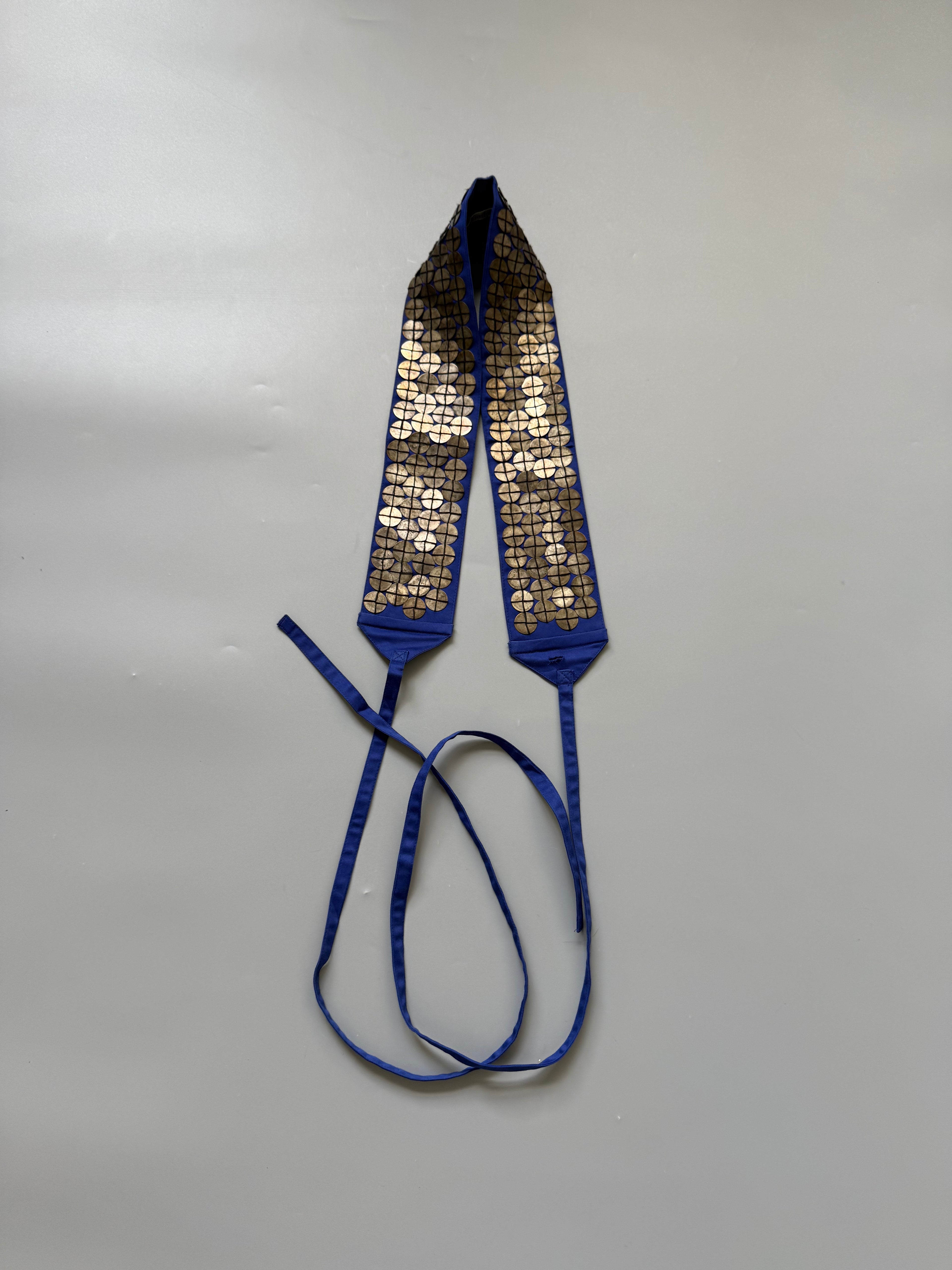 Blue Waist Metallic Coin Belt