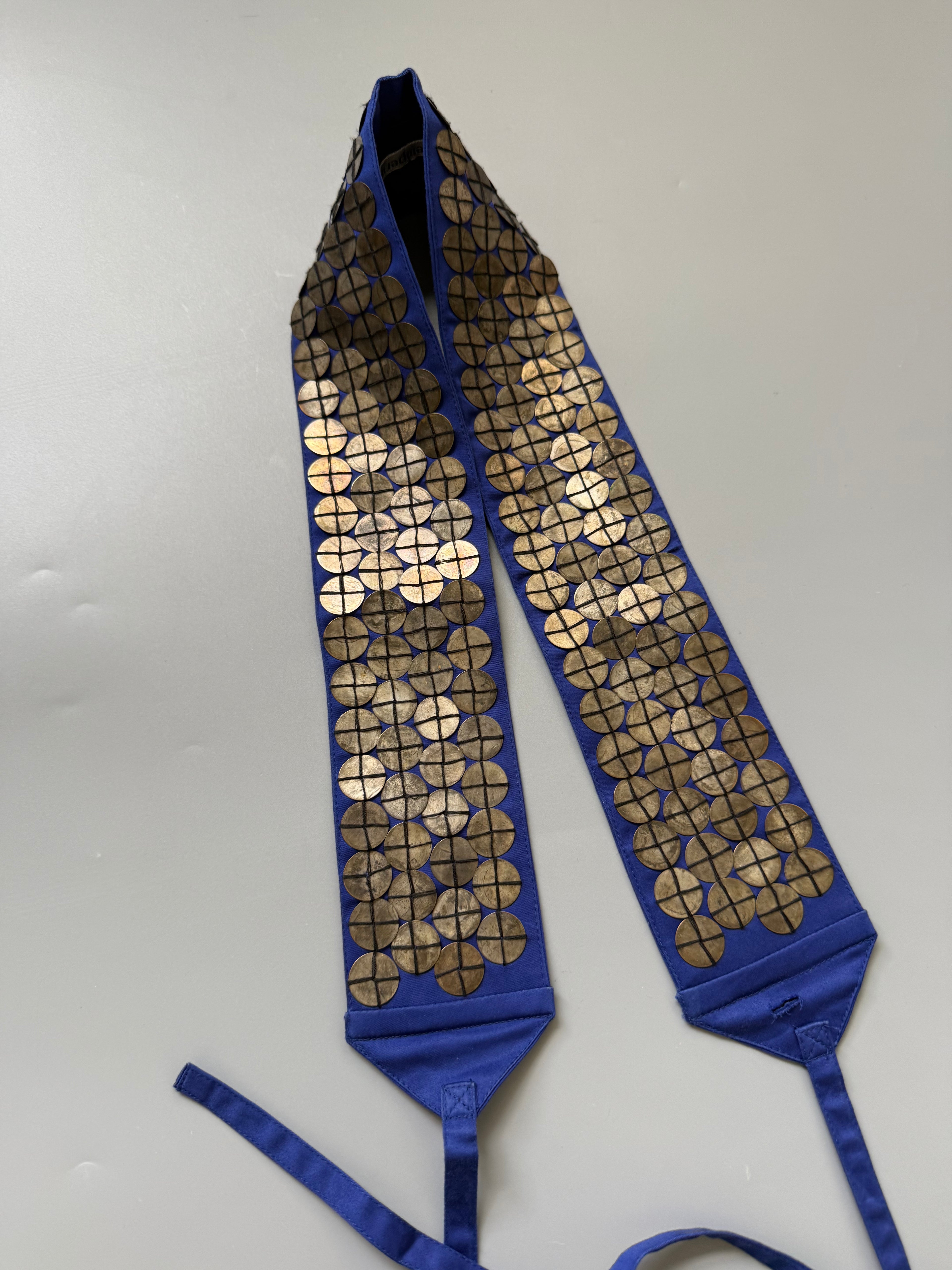 Blue Waist Metallic Coin Belt