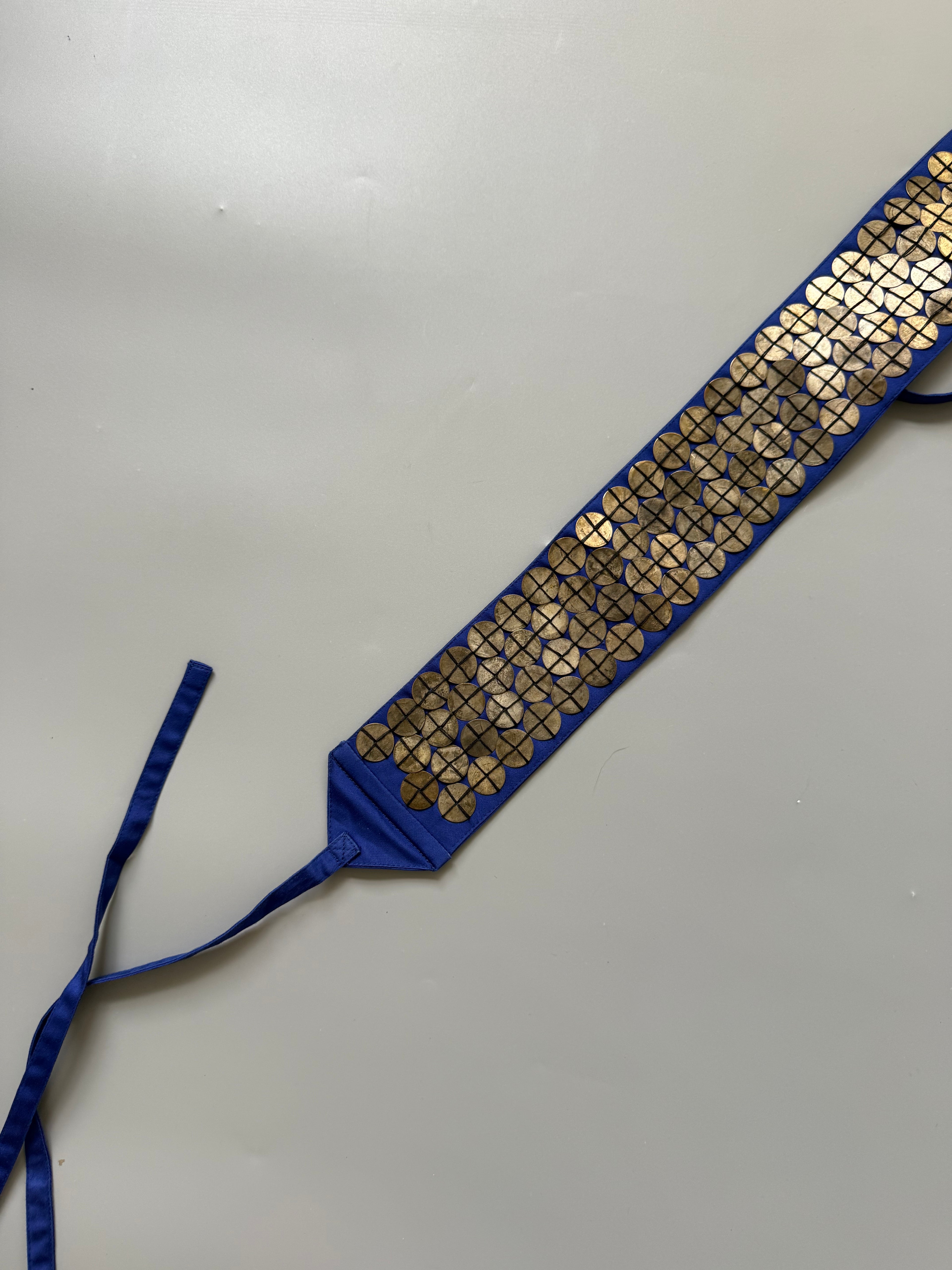 Blue Waist Metallic Coin Belt