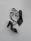 Giancarlo Paolo Black Laced-up Heeled Sandals
