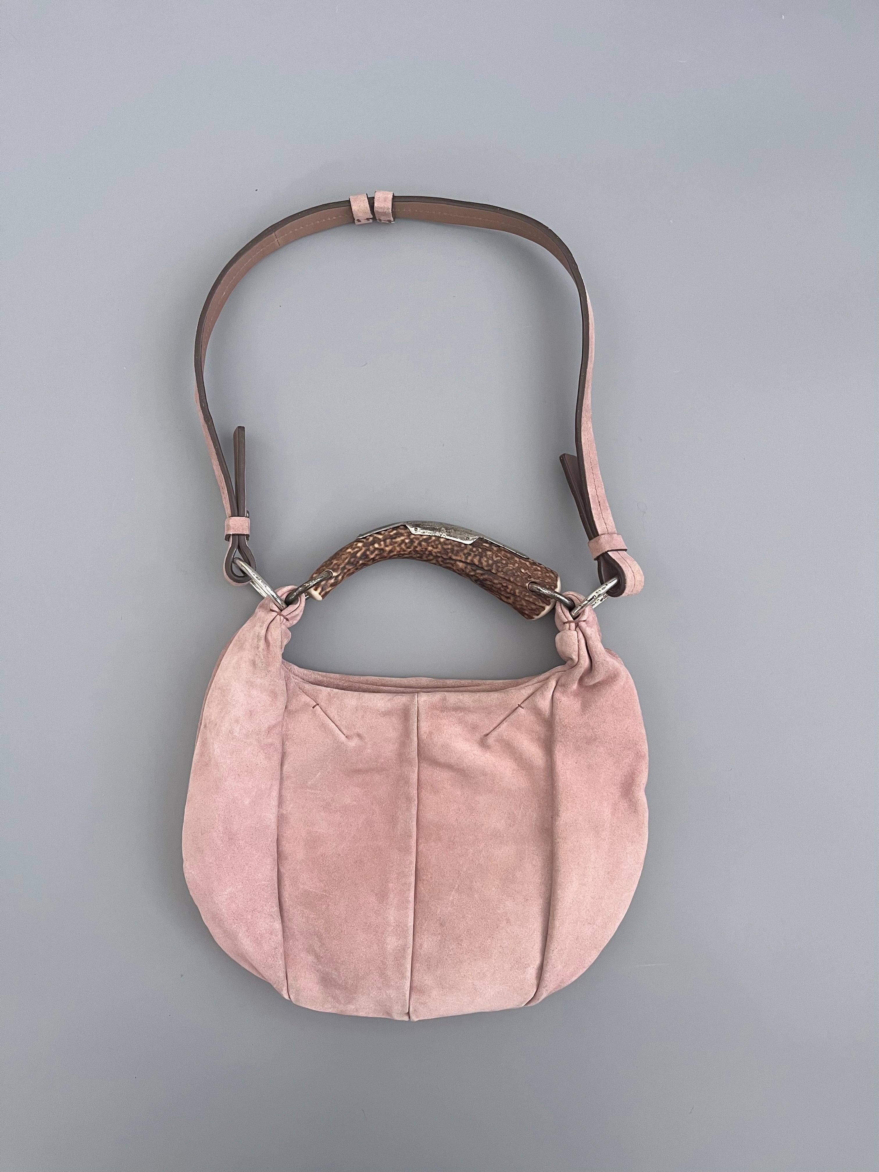 Yves Saint Laurent Mombasa Pale Pink Suede Hand Bag