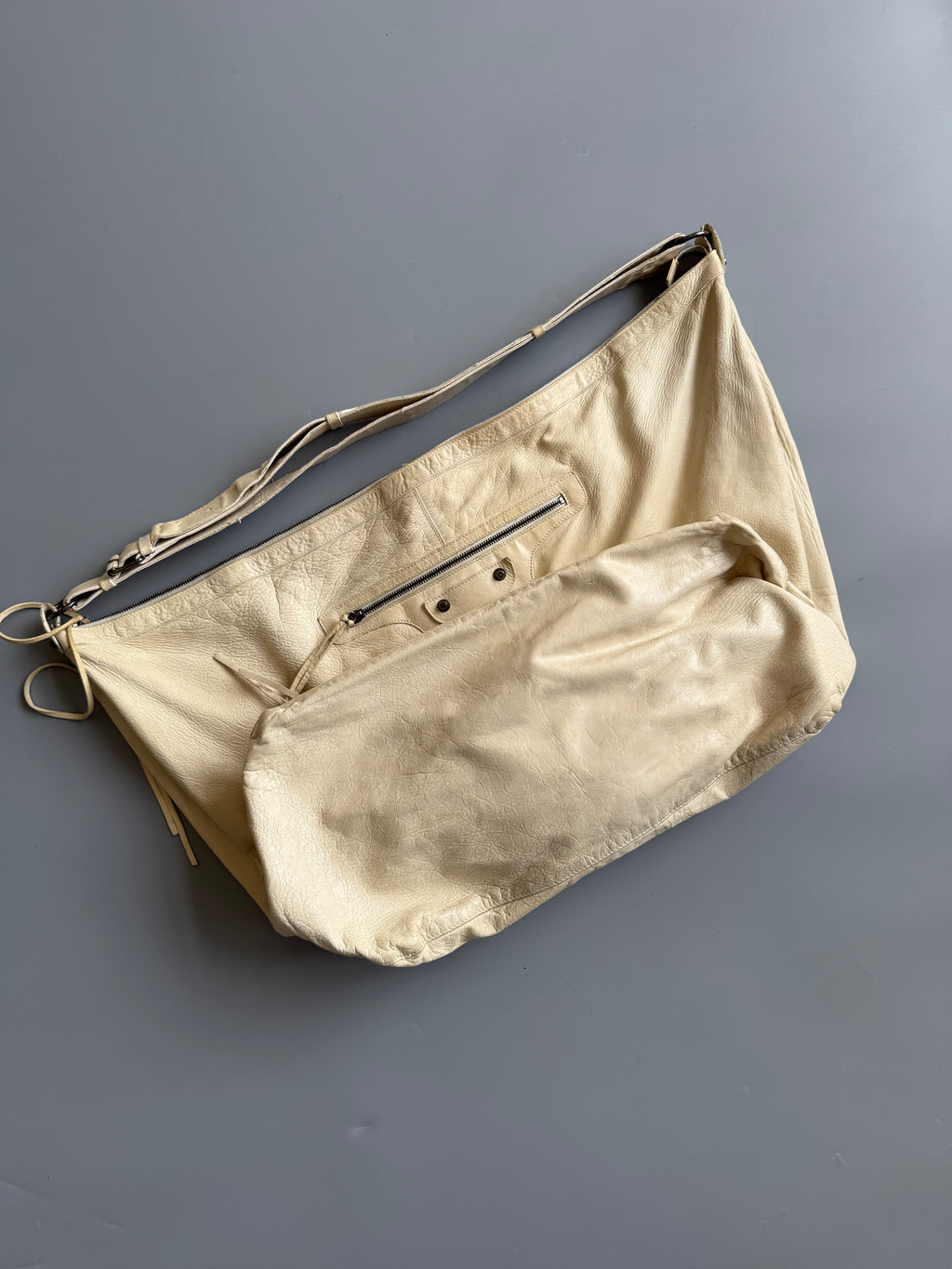 Balenciaga Ecru Travel Courier Bag