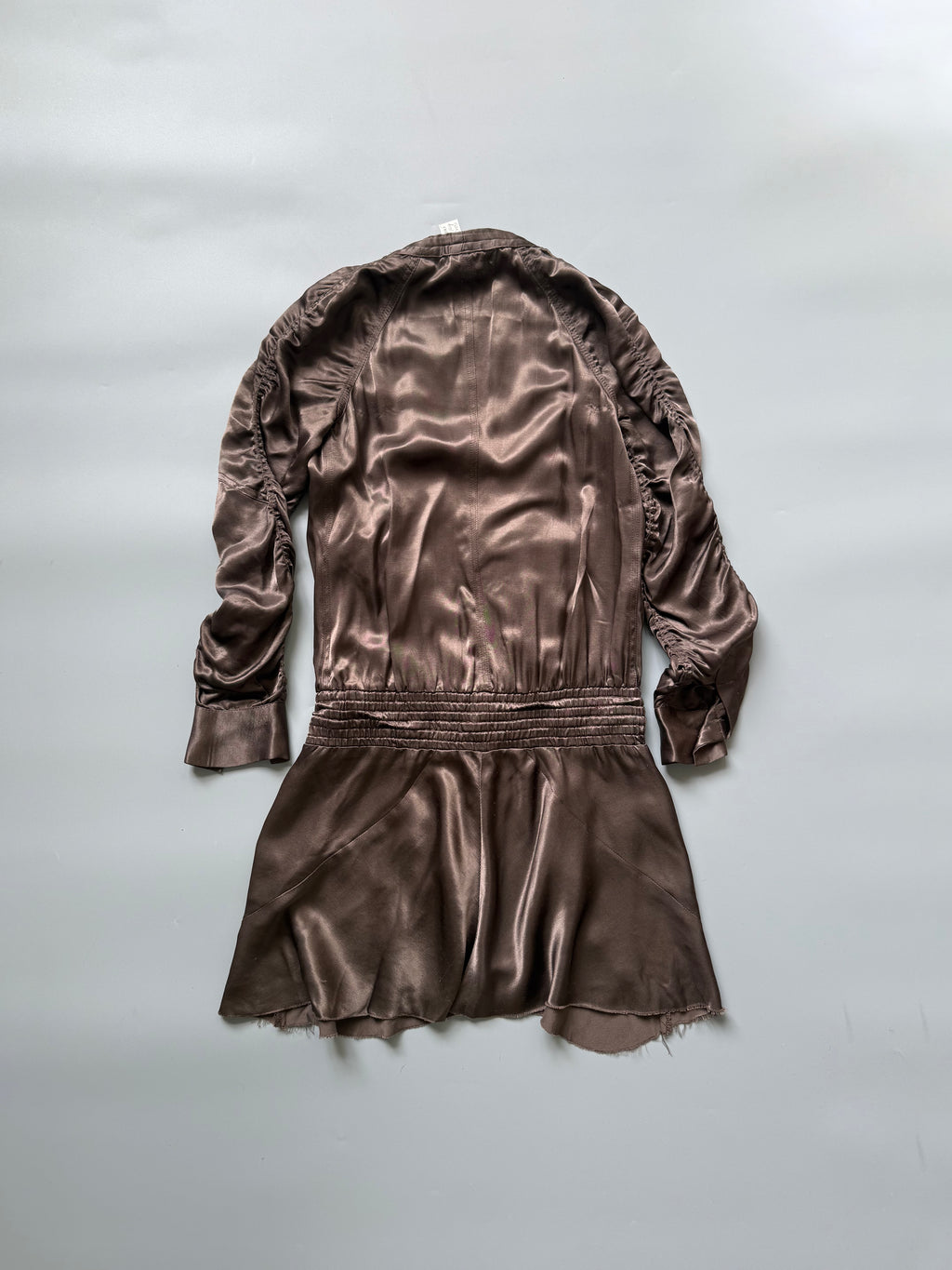 Paola Frani Brown Deep V-Neck Dress