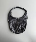 Black Studs Leather Shoulder Bag