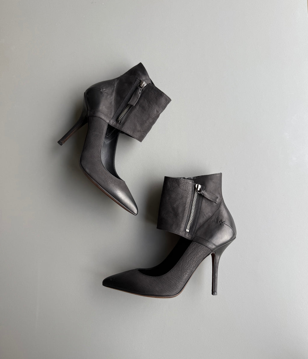 Vera Wang Leather Ankle Heels