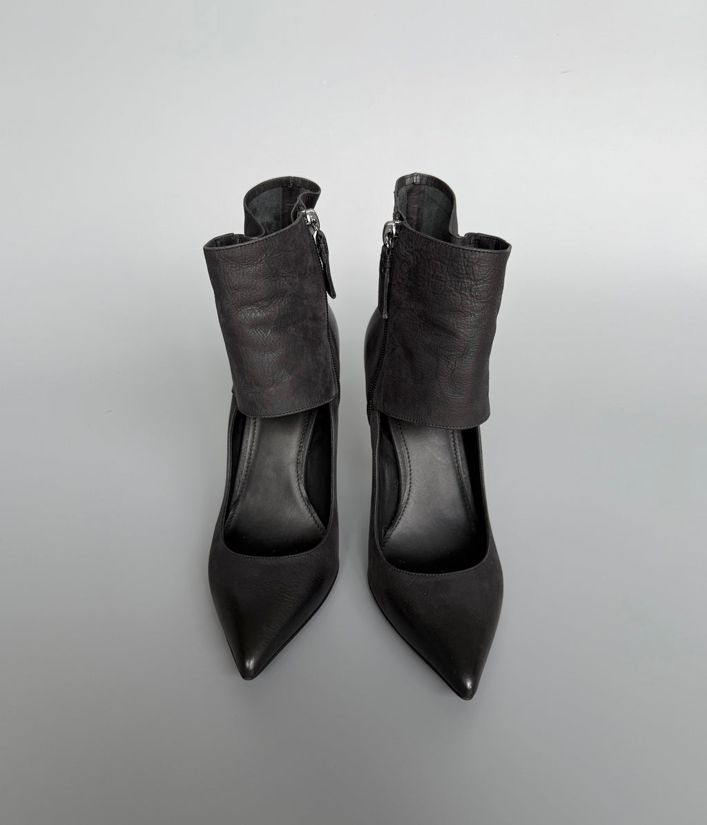 Vera Wang Leather Ankle Heels