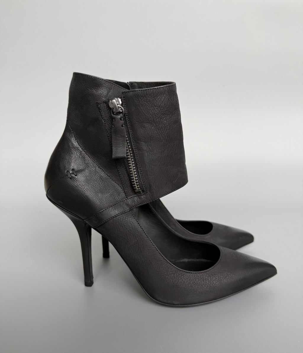 Vera Wang Leather Ankle Heels