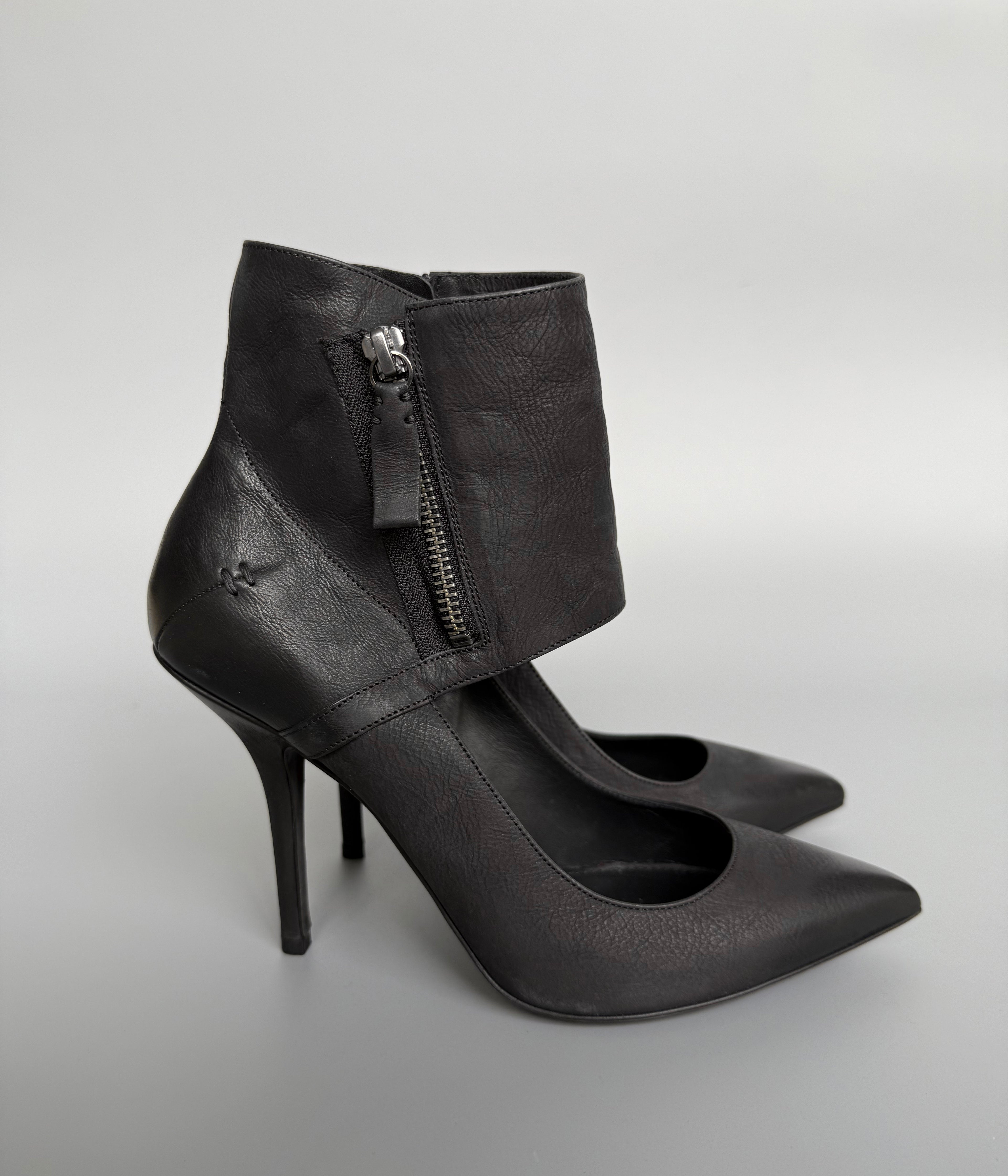 Vera Wang Leather Ankle Heels