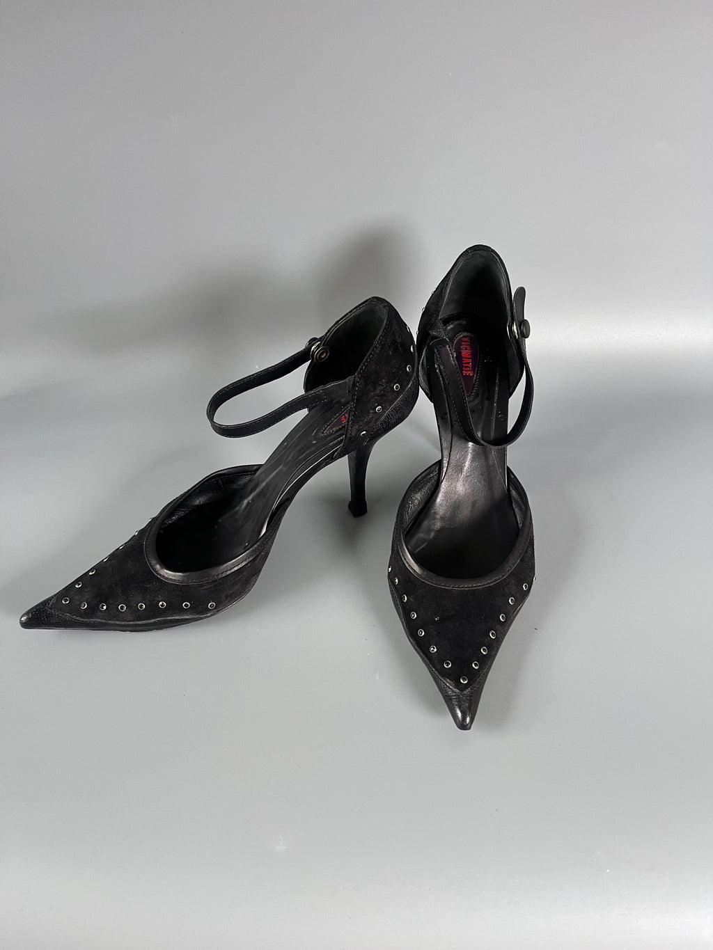 Vic Matie Studded Black Mary Jane Heels