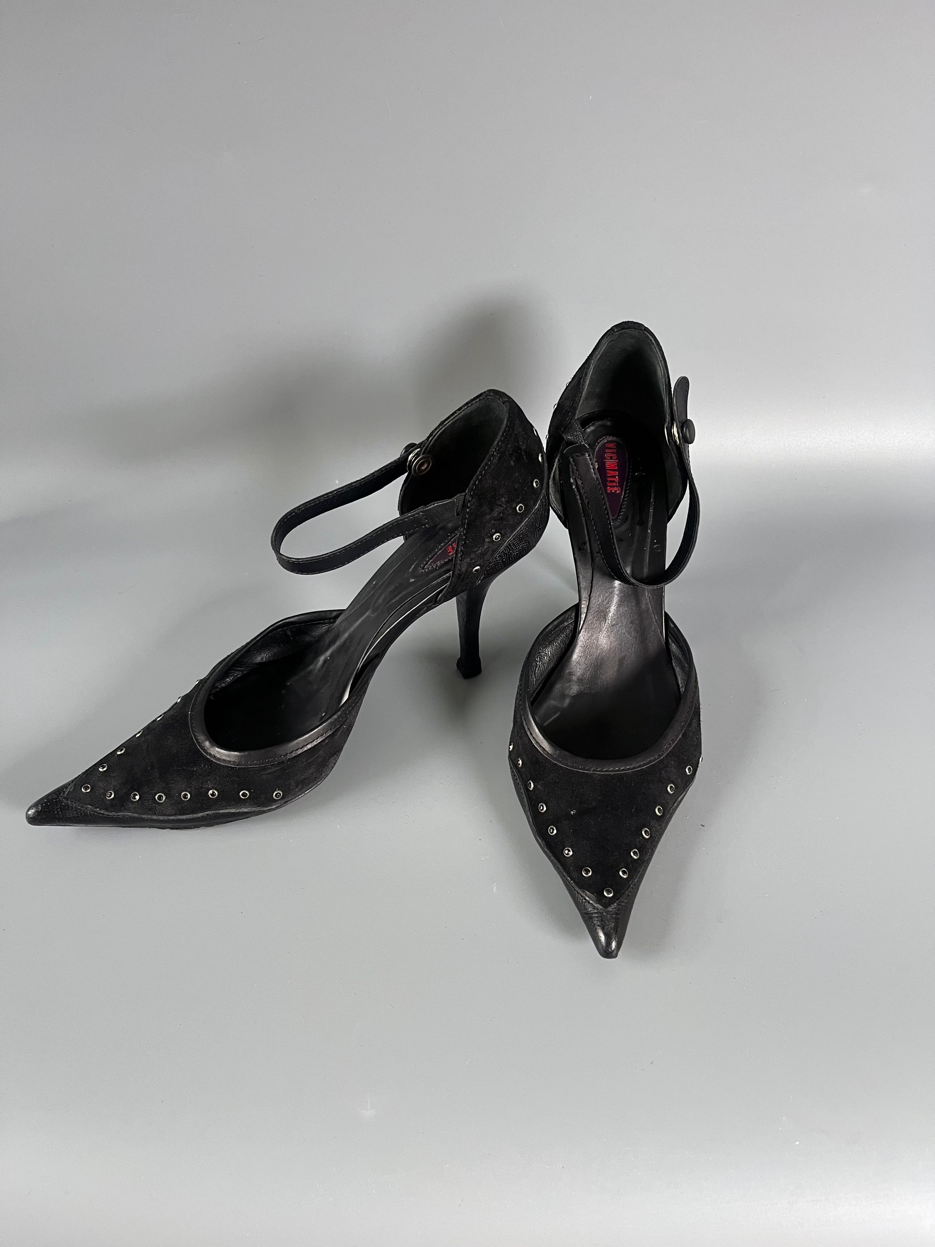 Vic Matie Studded Black Mary Jane Heels