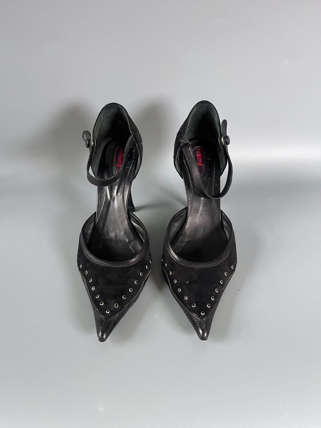 Vic Matie Studded Black Mary Jane Heels