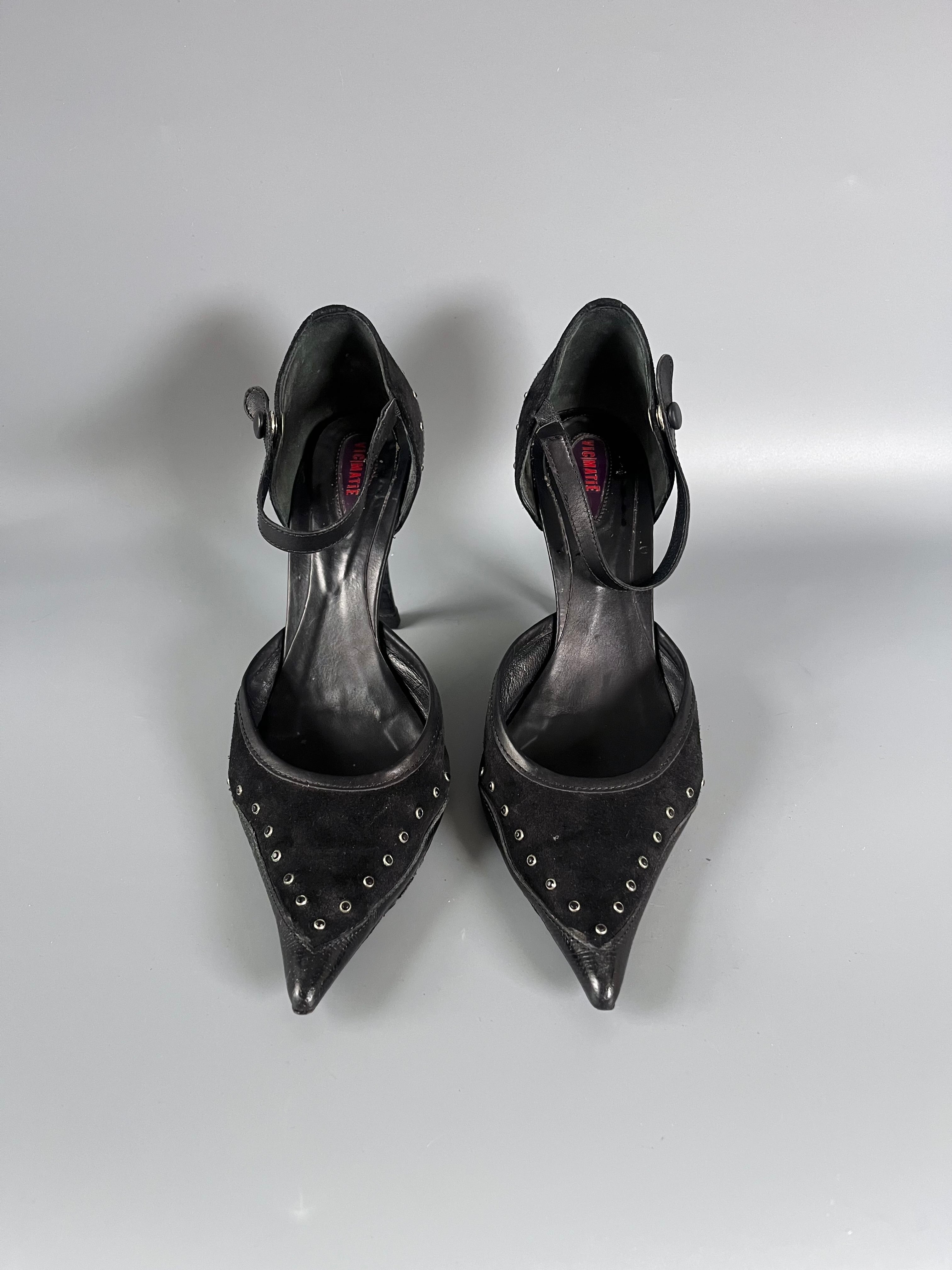 Vic Matie Studded Black Mary Jane Heels