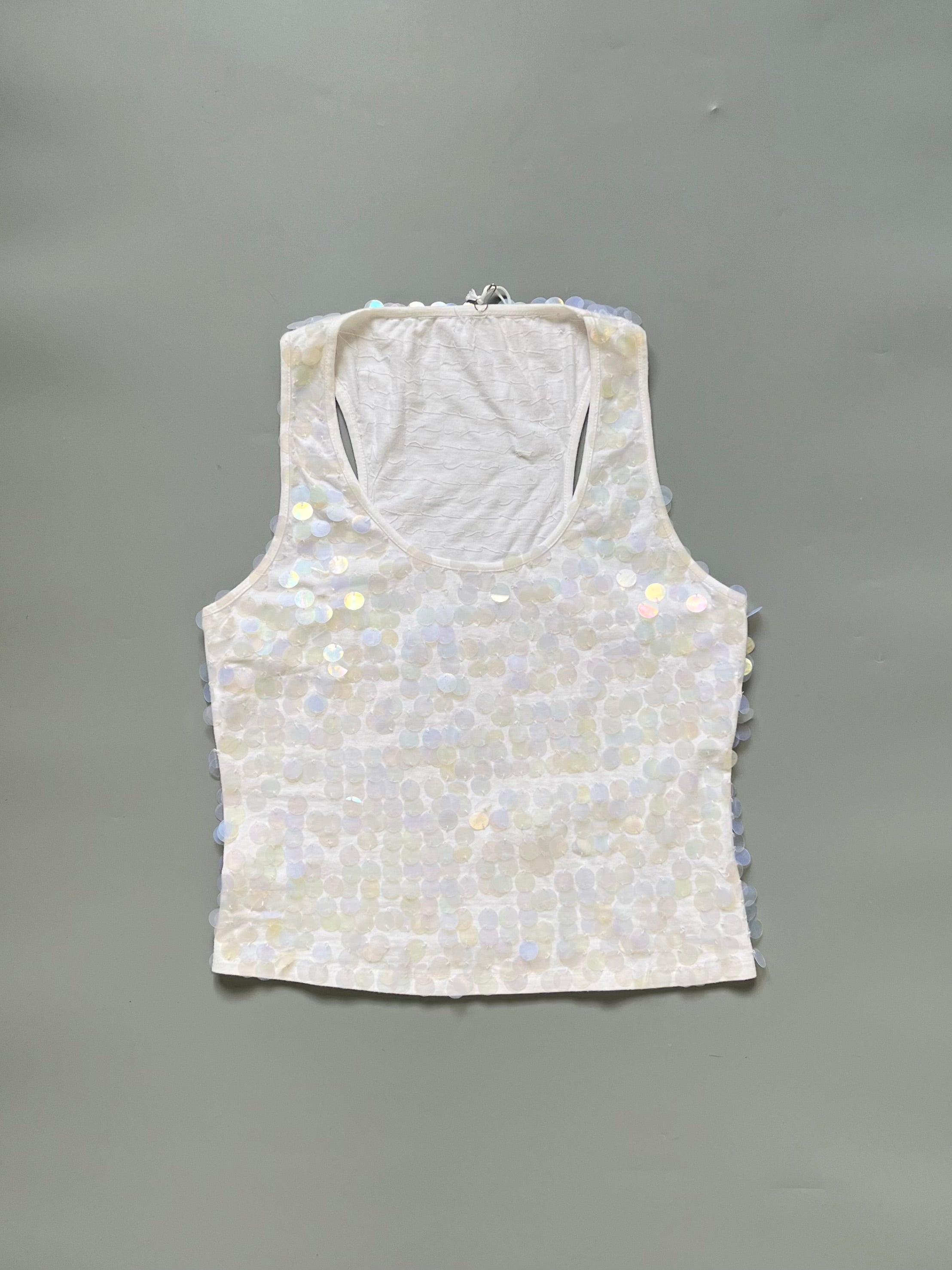 Max&Co White Sequins Tank