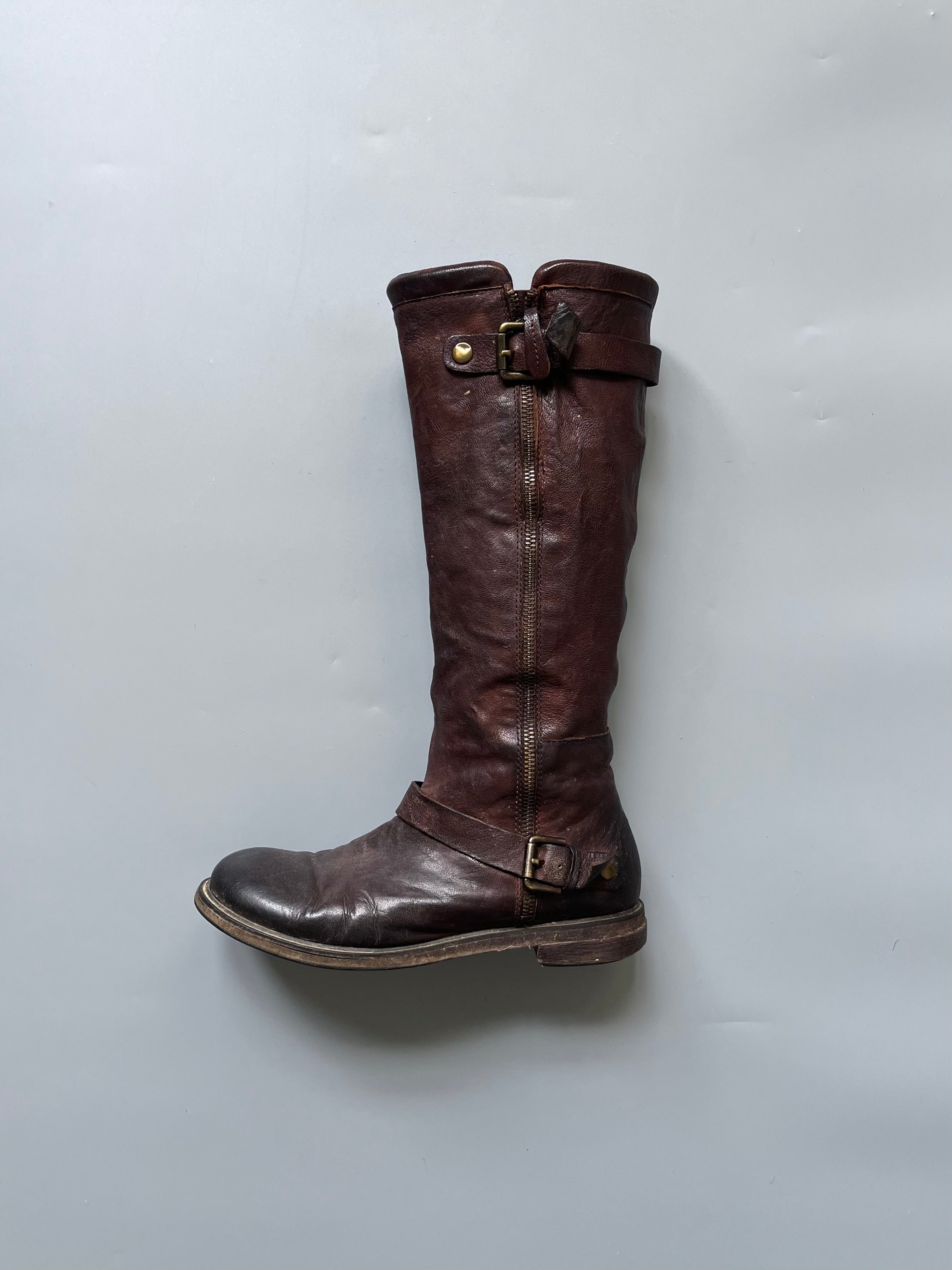 Kammi Brown Leather Riding Boots
