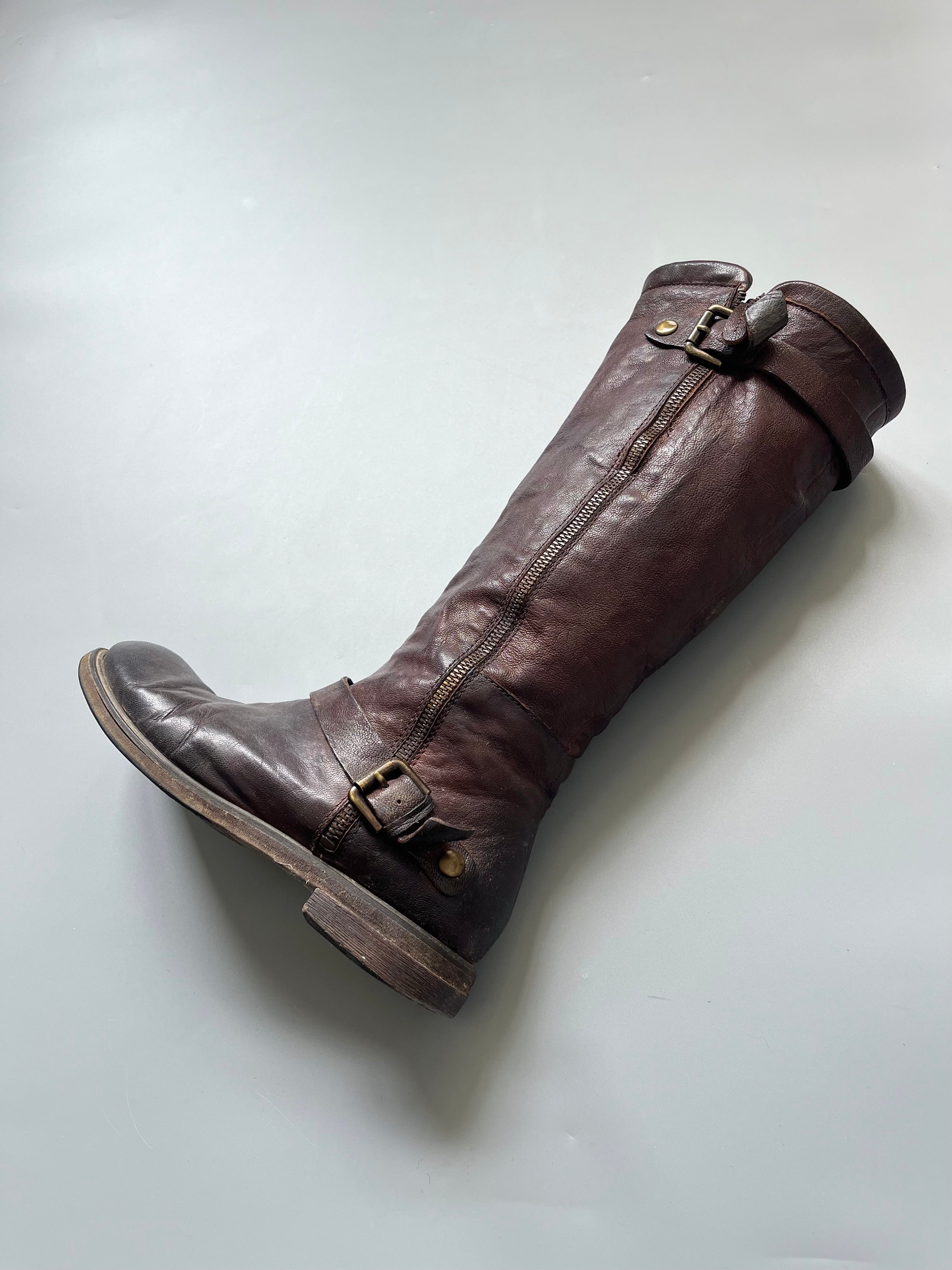 Kammi Brown Leather Riding Boots