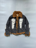 Atos Lombardini Fur Lining Denim Jacket