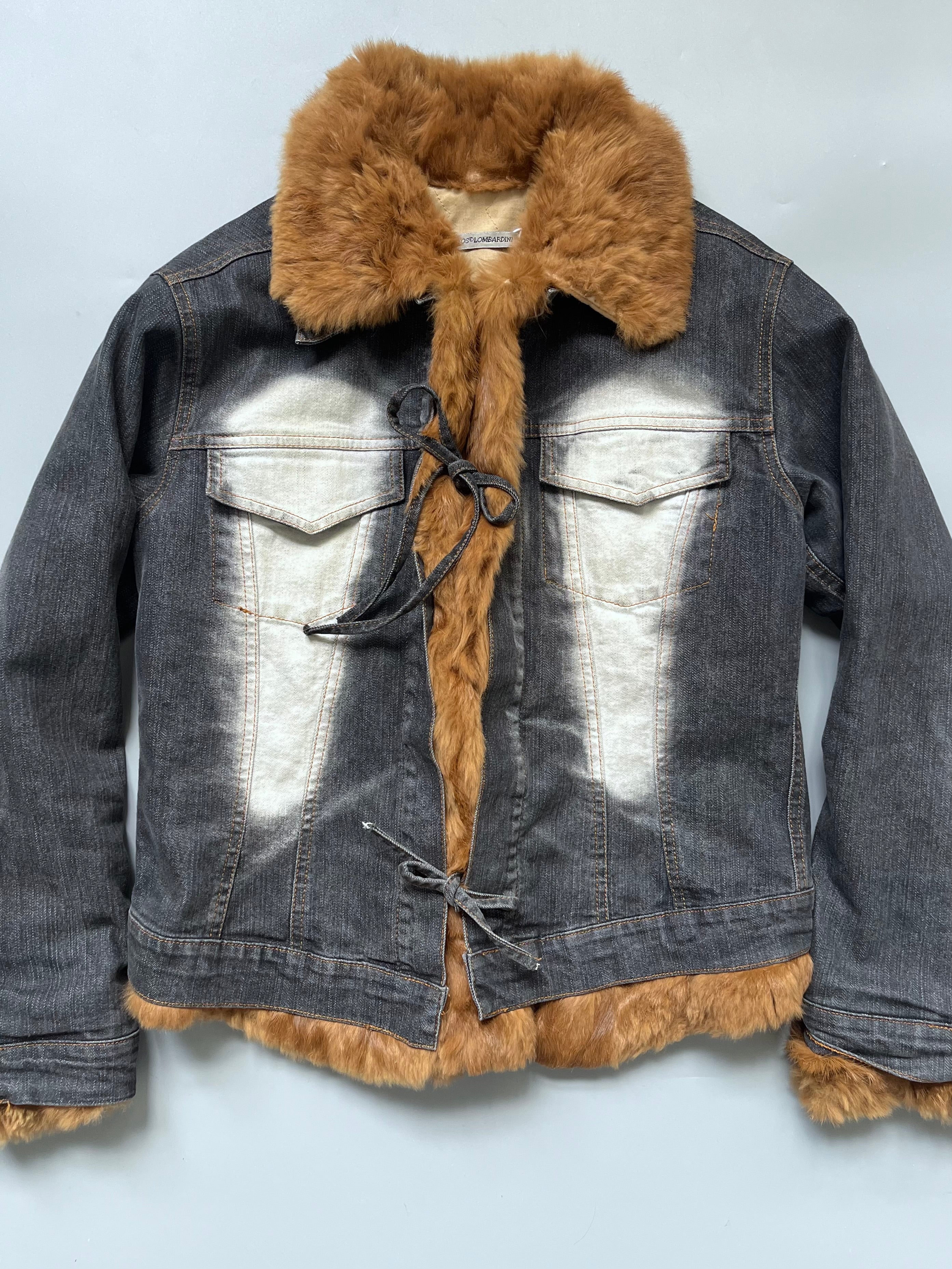 Atos Lombardini Fur Lining Denim Jacket