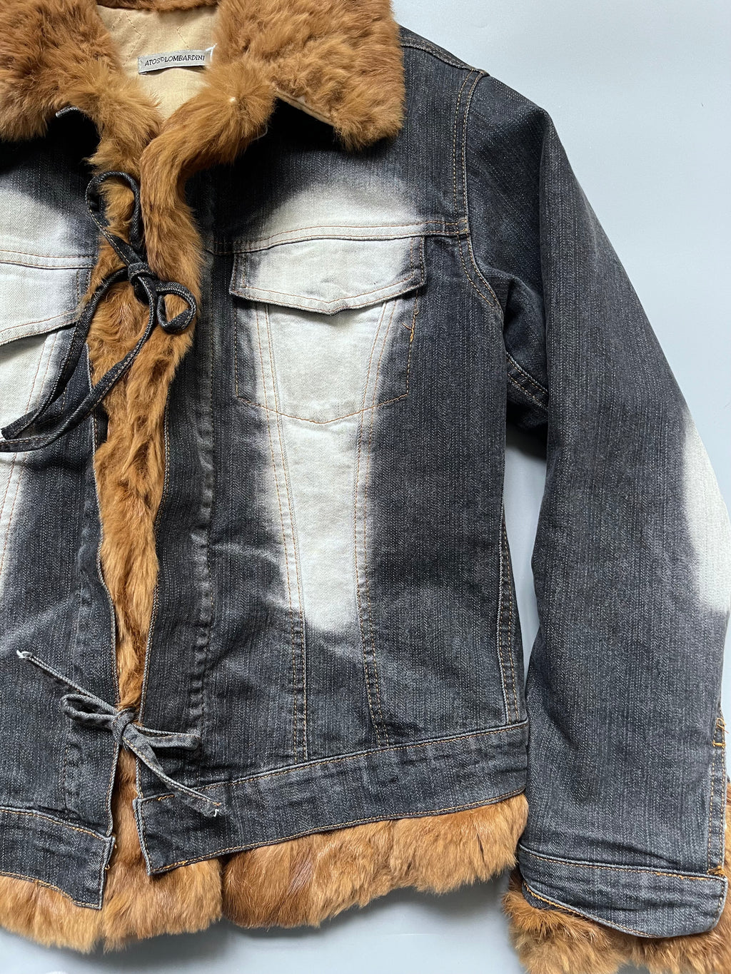 Atos Lombardini Fur Lining Denim Jacket