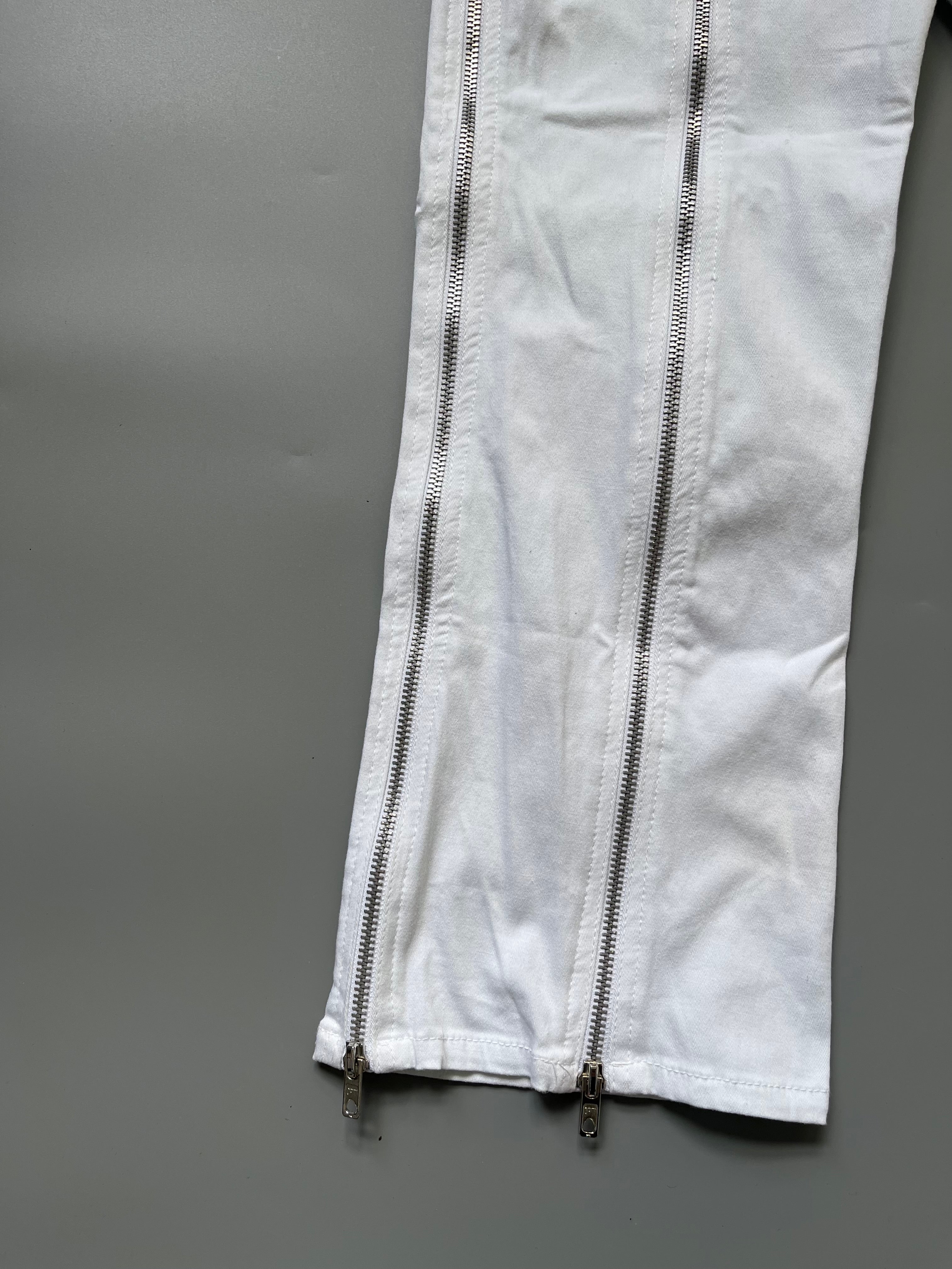 Denny Rose White Zipper Pants