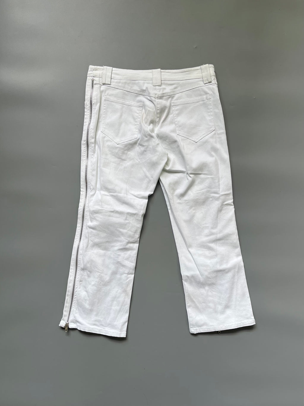 Denny Rose White Zipper Pants