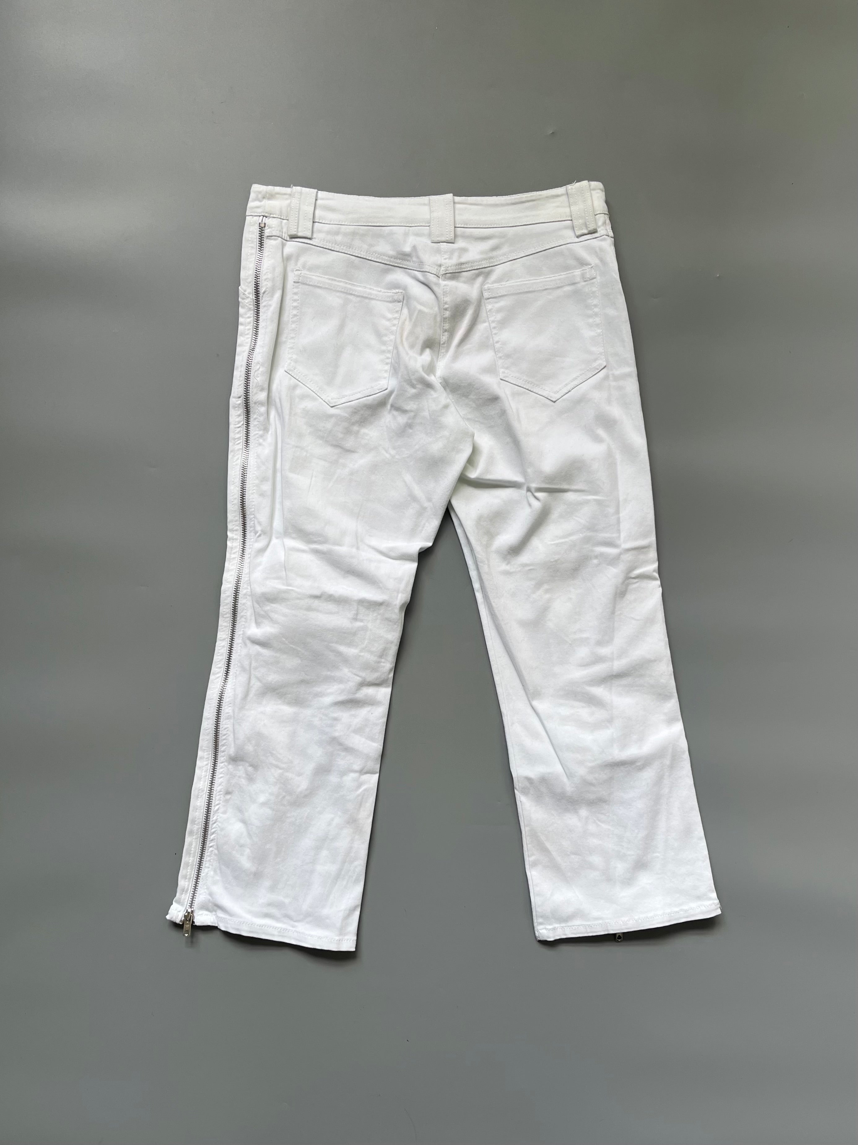 Denny Rose White Zipper Pants