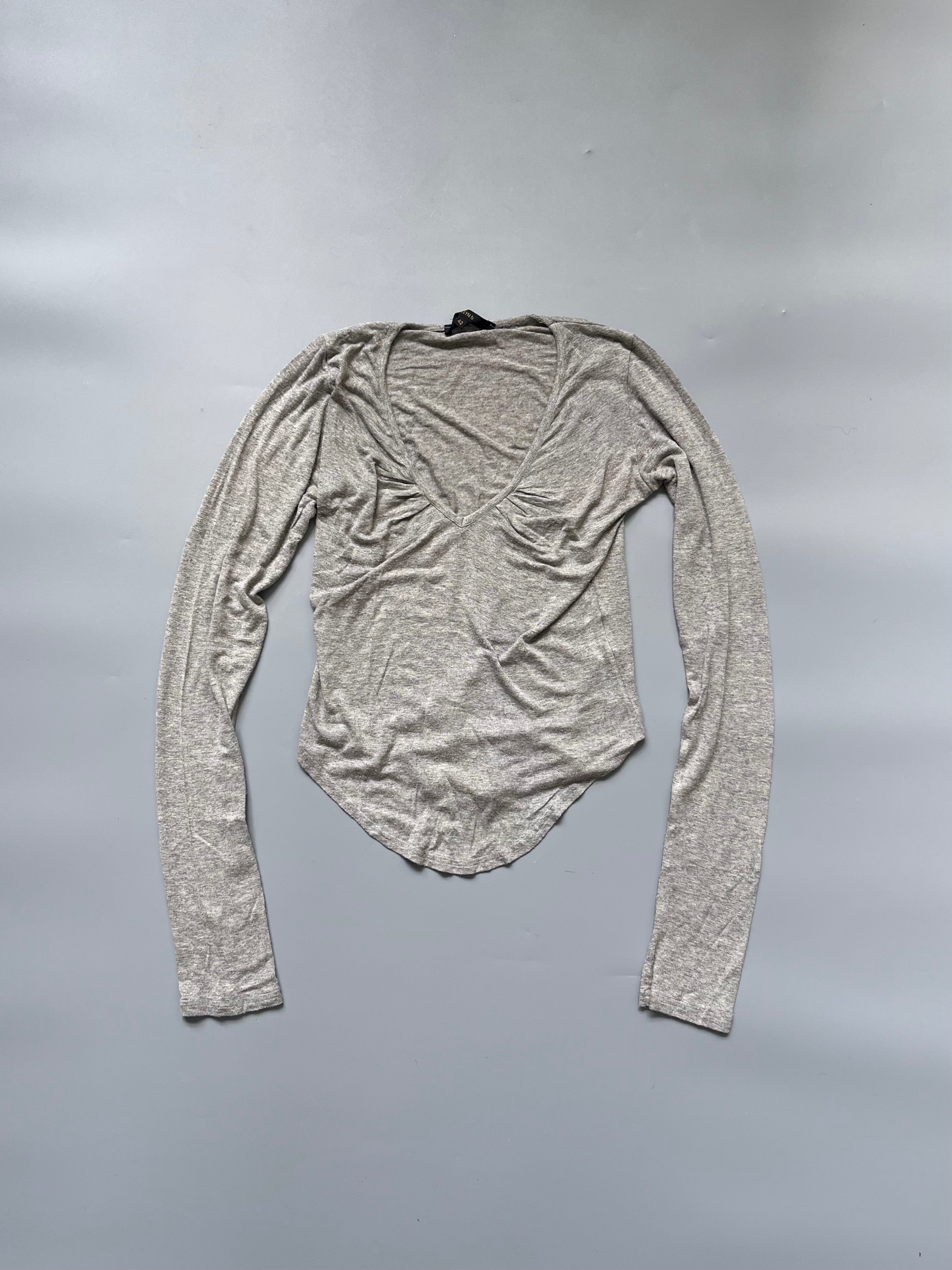 CELYN b Grey Cotton Top w. Scarf