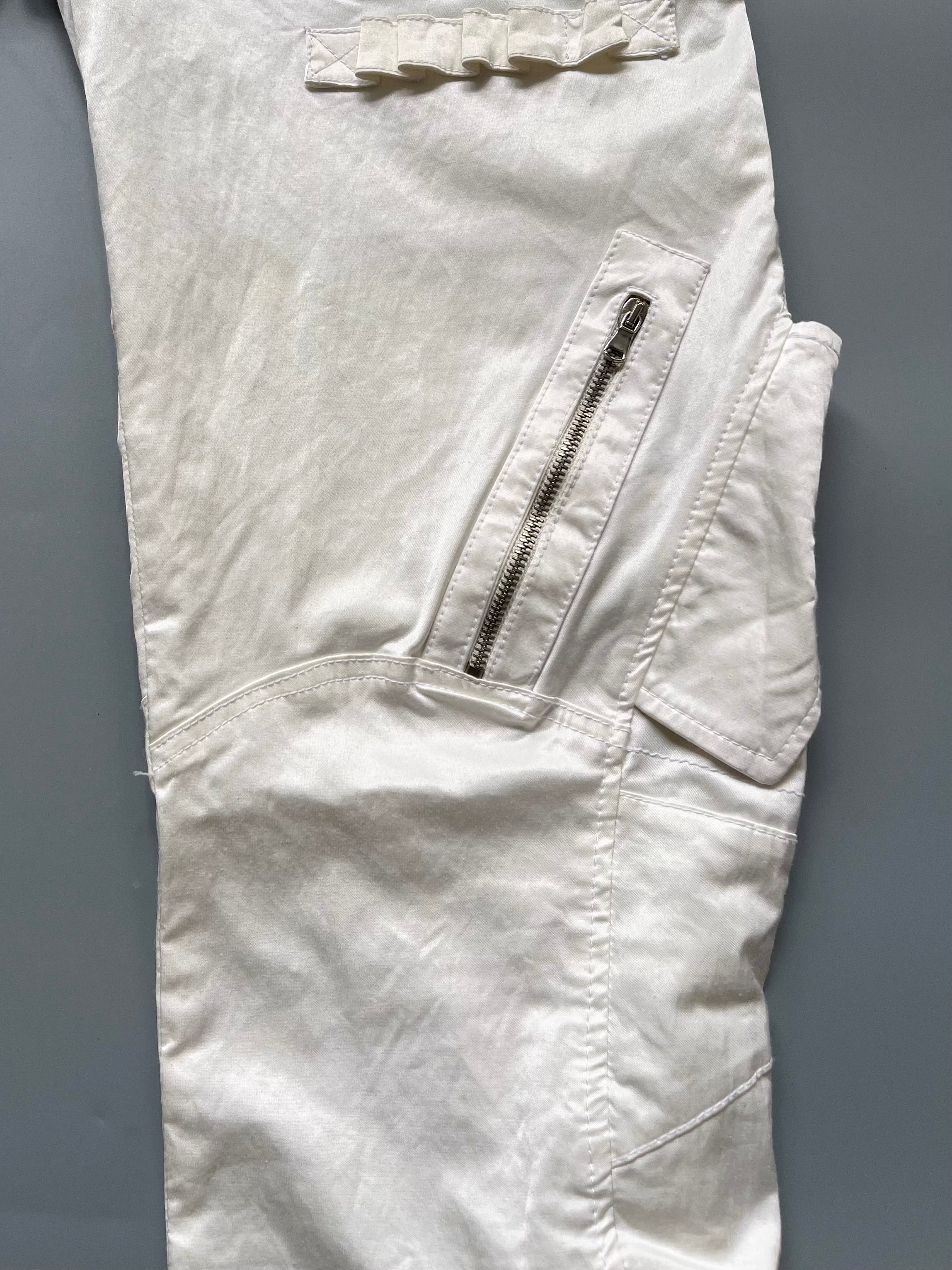 Atos Lombardini White Silky Lace Up Capri