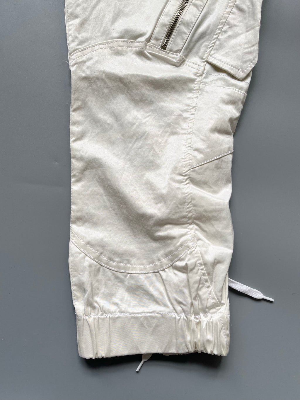 Atos Lombardini White Silky Lace Up Capri
