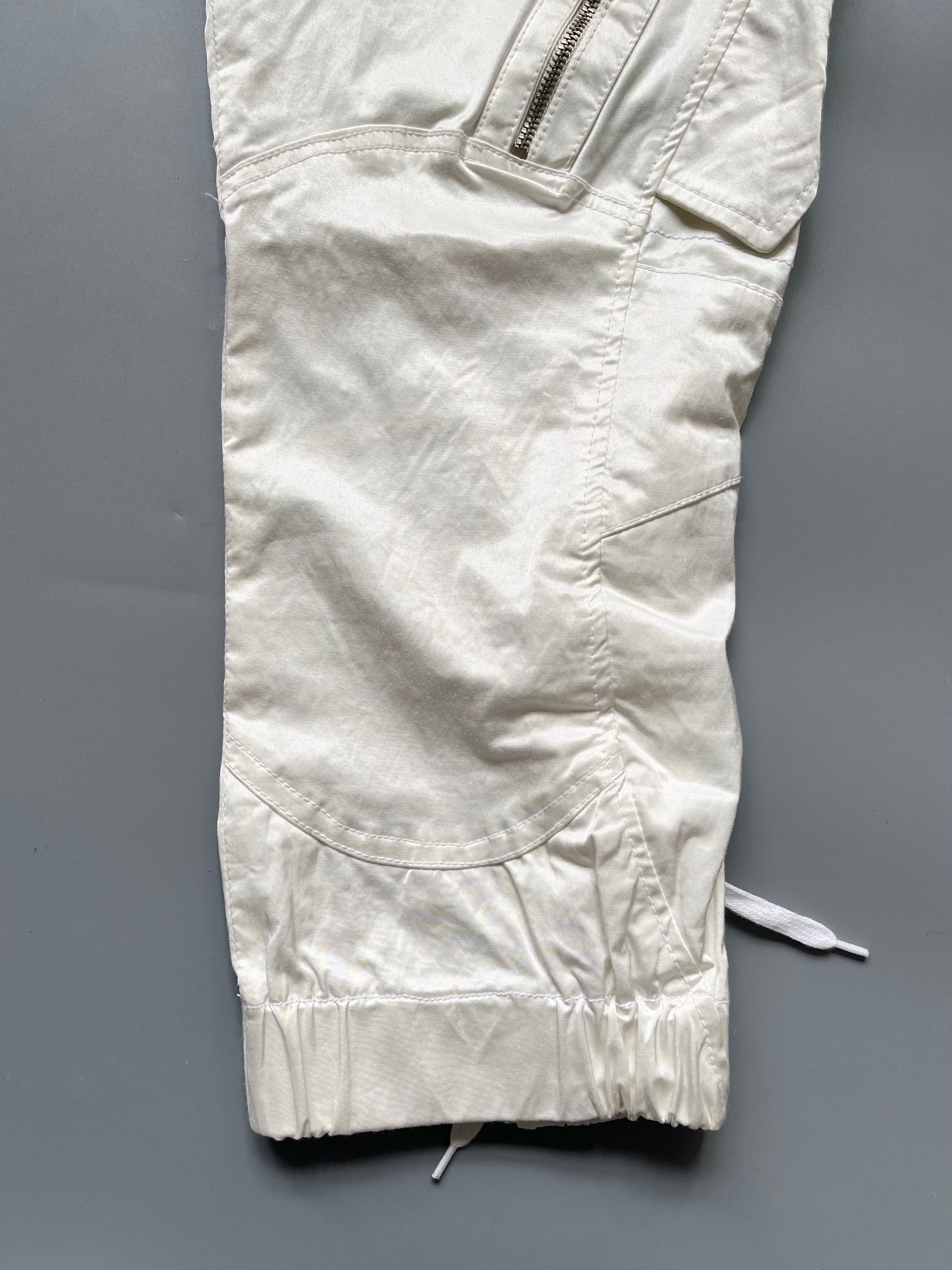 Atos Lombardini White Silky Lace Up Capri