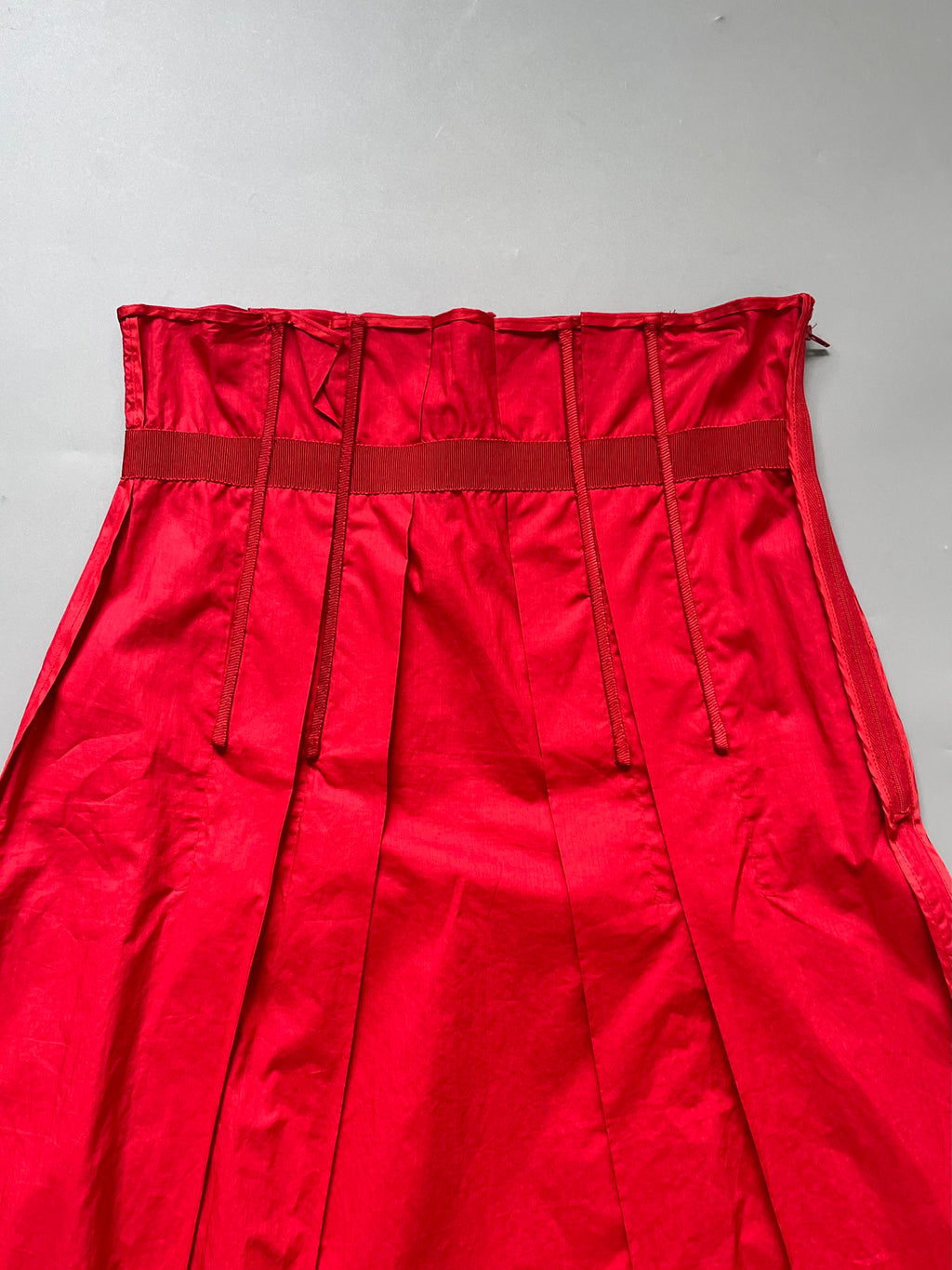 Prada Red Corset Silky Skirt