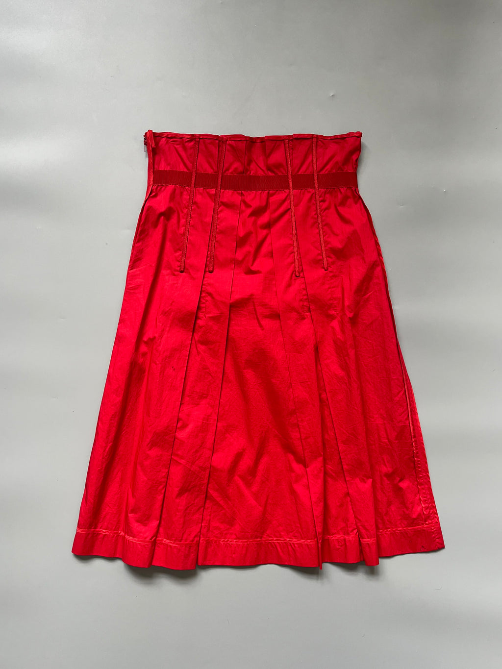 Prada Red Corset Silky Skirt