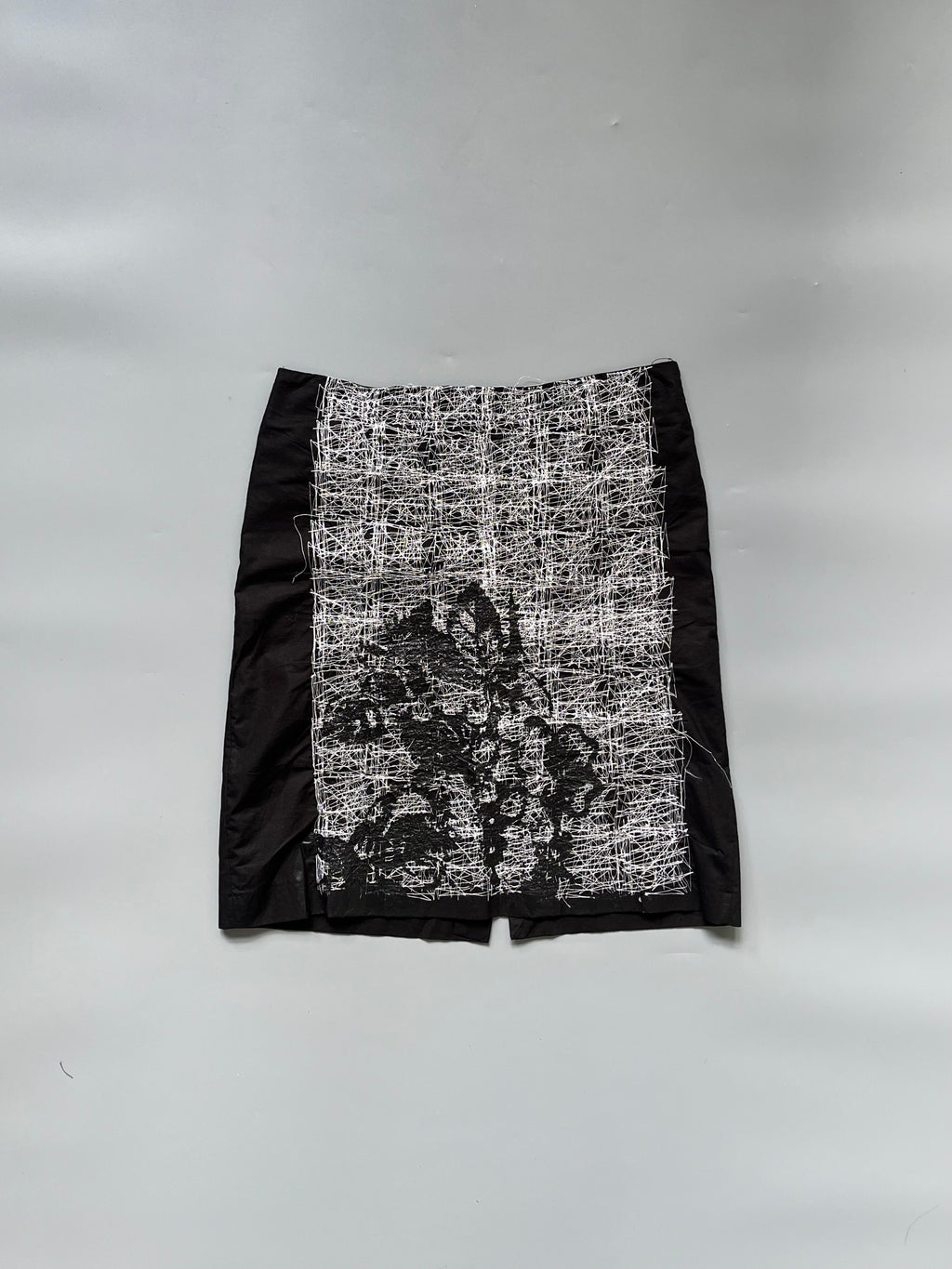 E-Play Black Cotton Abstract Lines Pattern Skirt