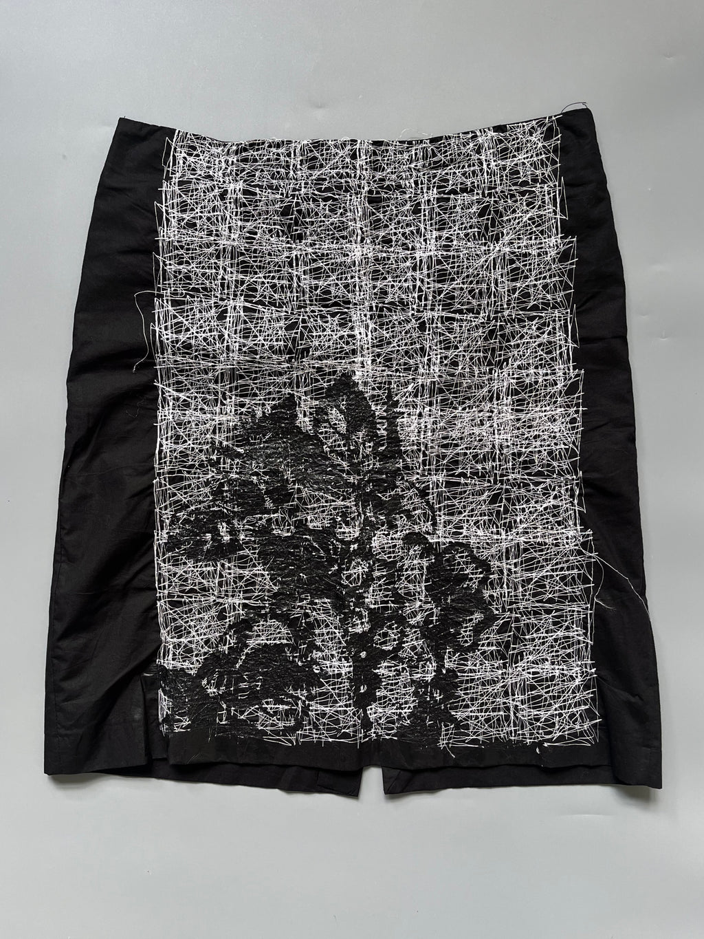 E-Play Black Cotton Abstract Lines Pattern Skirt