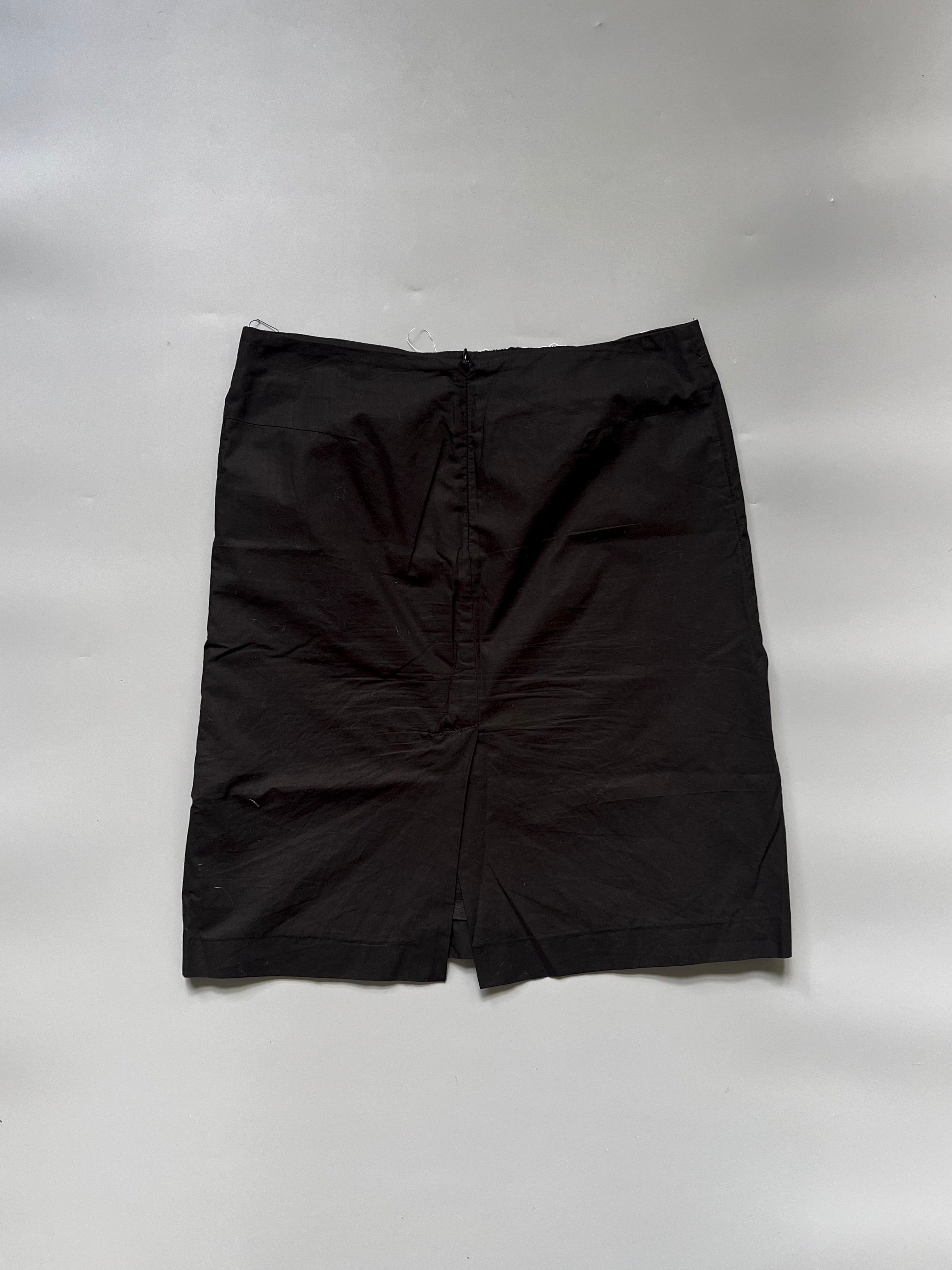 E-Play Black Cotton Abstract Lines Pattern Skirt